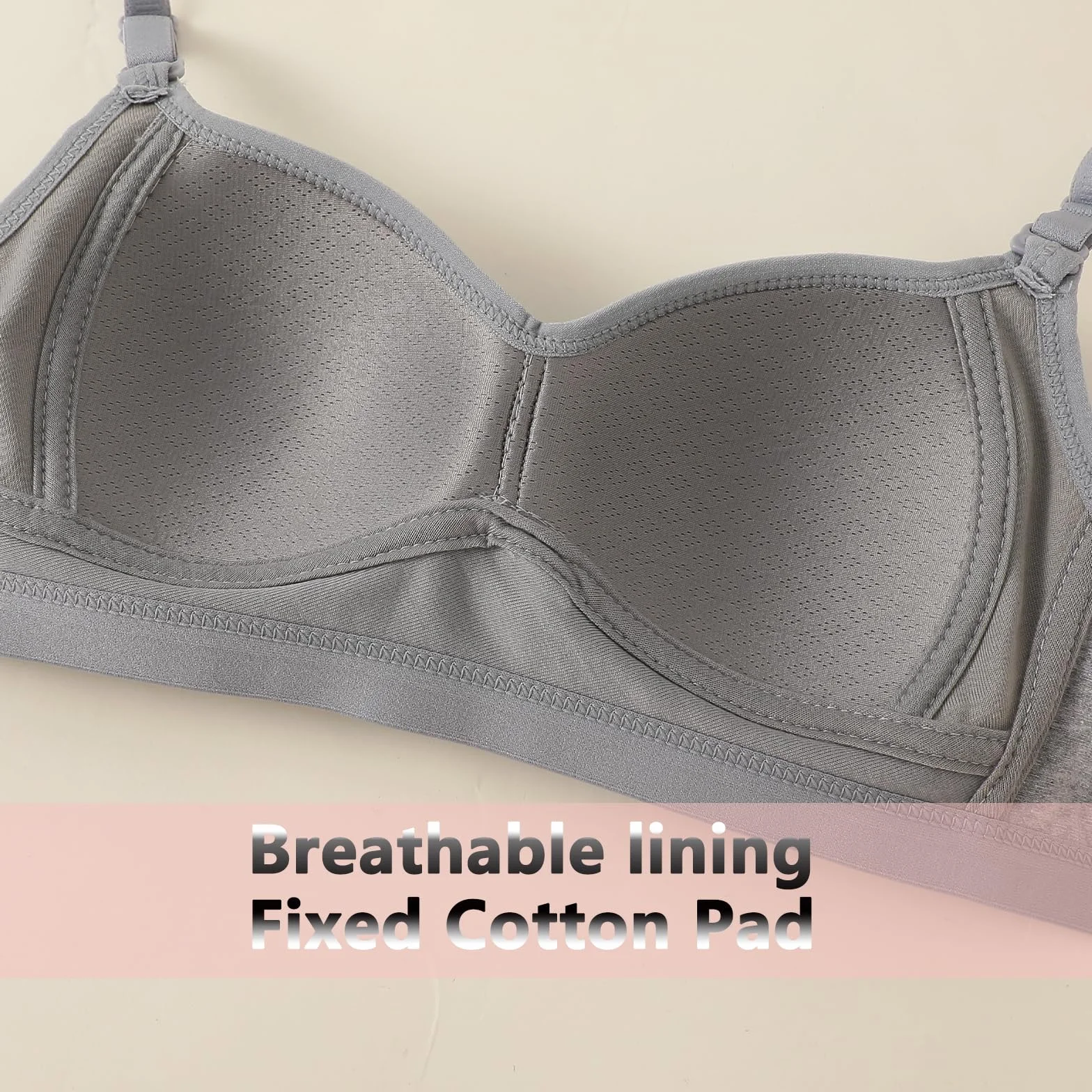 Sujetador Deportivo de Algodón para Niña Adolescente con Correa Ajustable Desmontable Bralette de Entrenamiento Paquete de 3