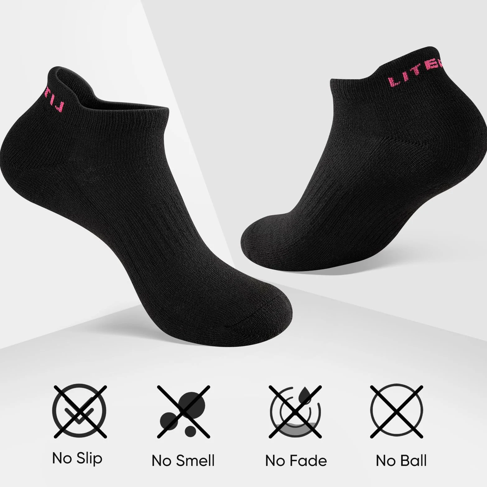 Calcetines de tobillo para mujer, 6 pares de calcetines deportivos para correr con suela acolchada
