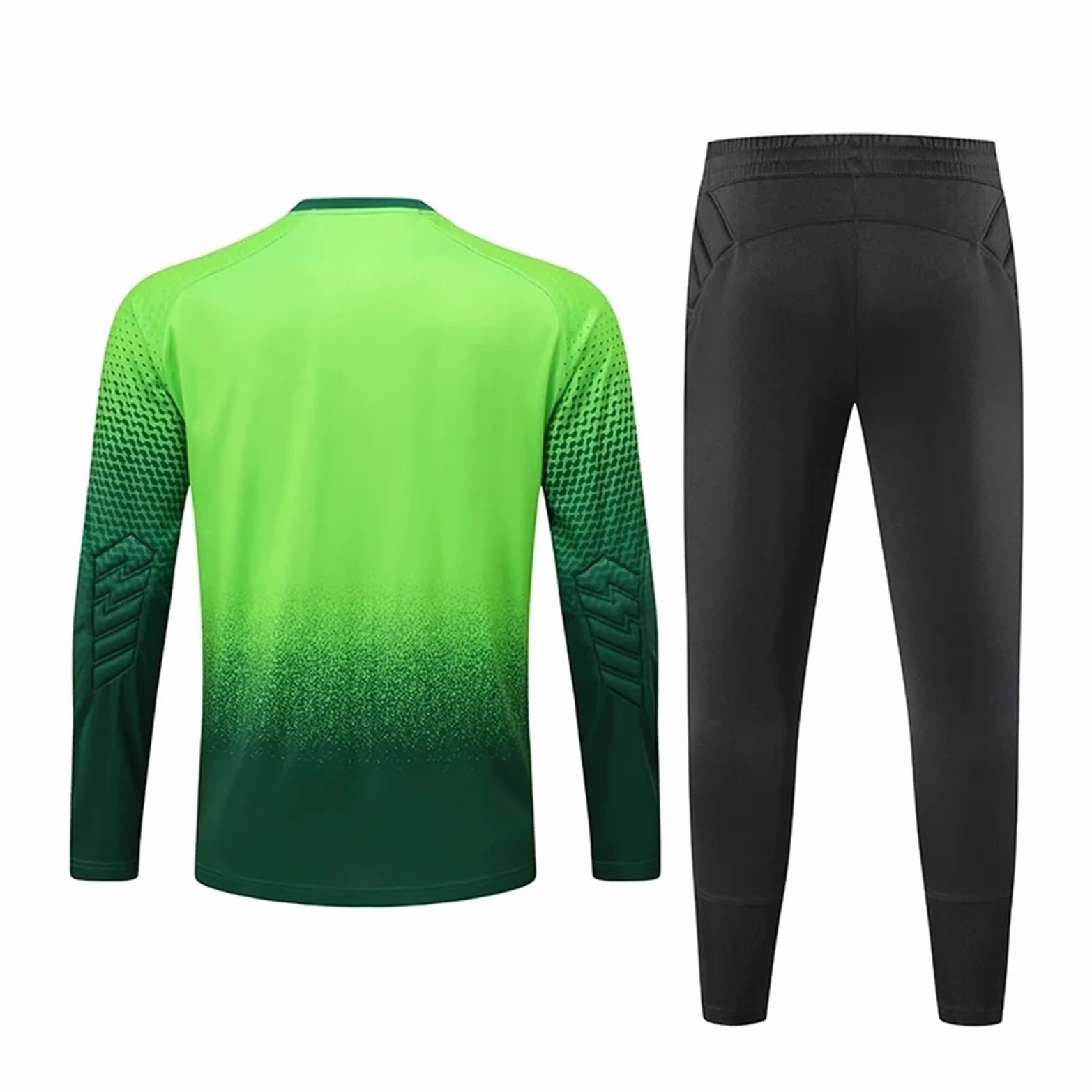 Equipo Portero Infantil - Uniforme Completo con Camiseta y Pantalón, Protecciones de Espuma - Ropa Fútbol Portero Niños/Niñas - Conjunto Entrenamiento Guardameta Junior(Green set,Aldult XL)