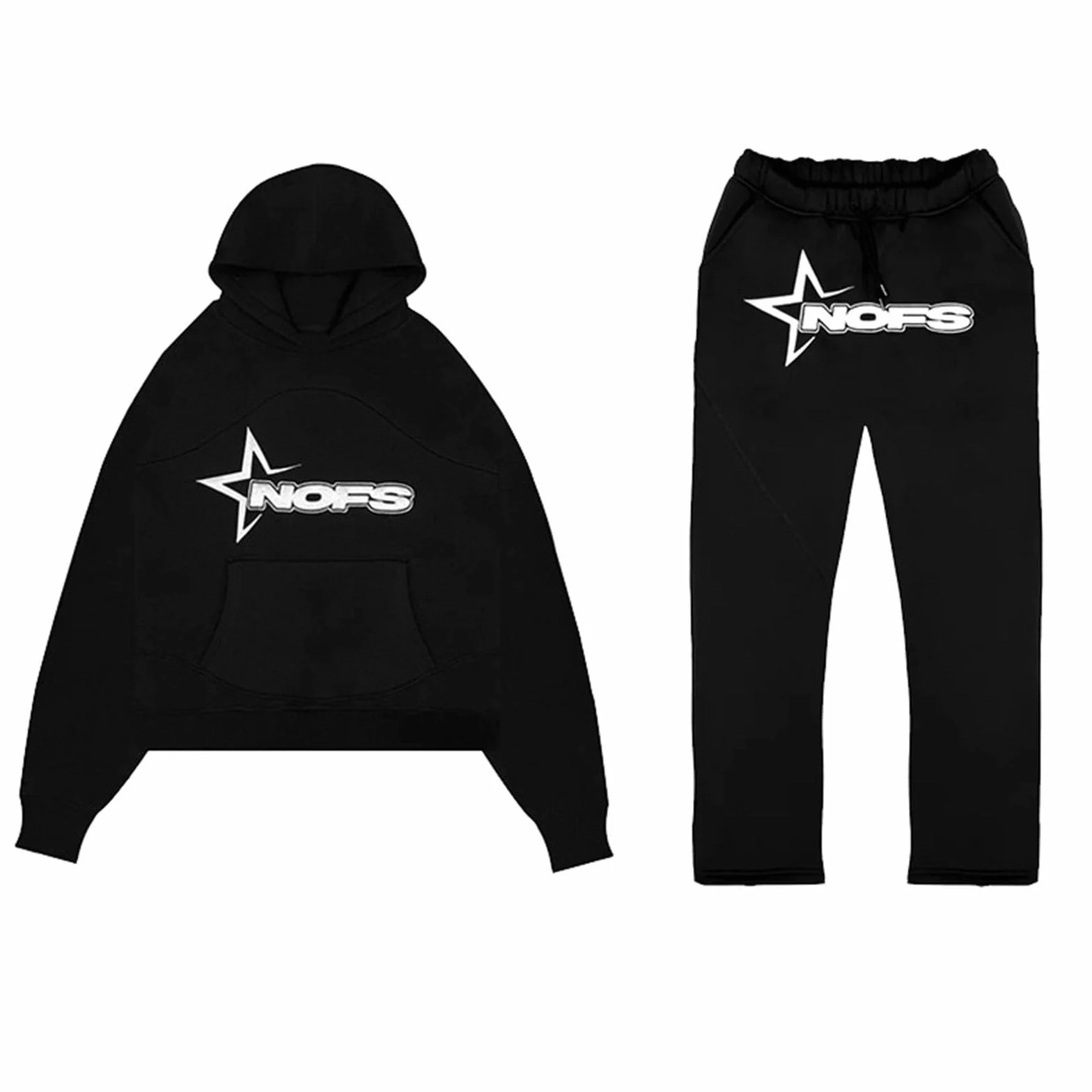 Generisch NOFS Track Suit Chándal para hombre, pantalones de chándal para hombre, pantalones de chándal para mujer, estampado de letras, sudaderas sueltas y pantalones de chándal Y2k Hip Hop