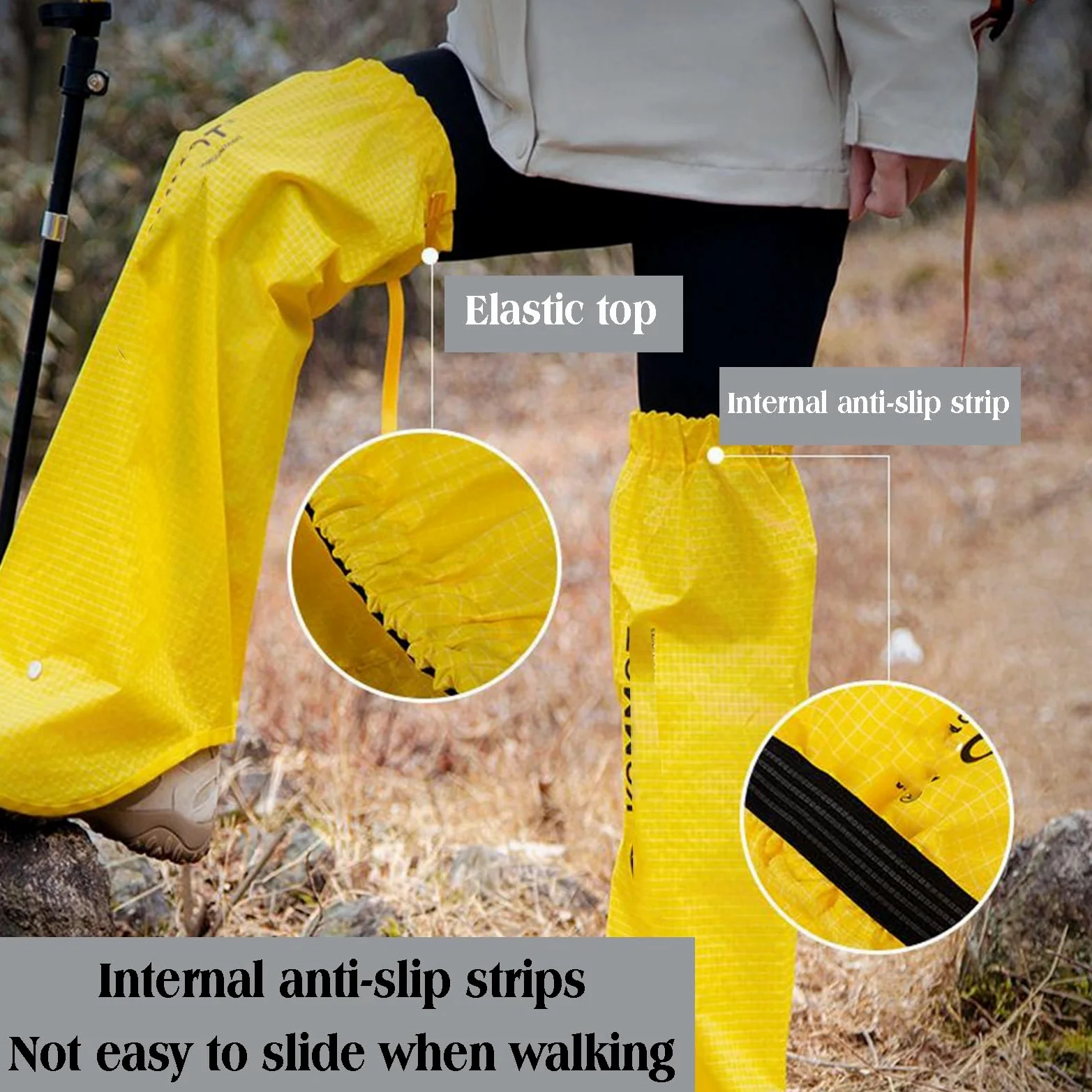 1 Par De Polainas Ligeras Y Ajustables For Botas De Senderismo con Bolsa De Almacenamiento, For Senderismo, Caminatas Y Escalada Al Aire Libre, Talla Única.(Yellow,L)
