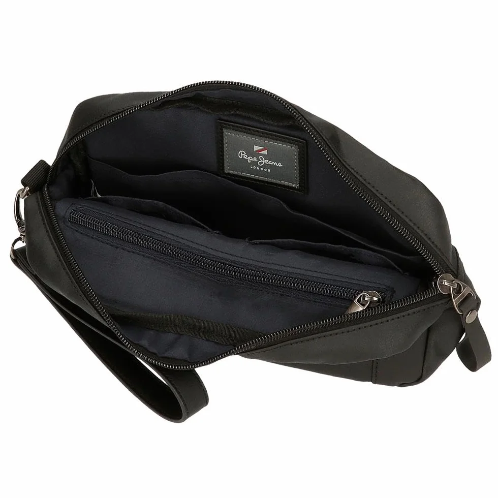 Pepe Jeans Dortmund Bolso de Mano Gris 24,5x15x6 cms Algodón, Poliéster y PU. 2,21L by Joumma Bags