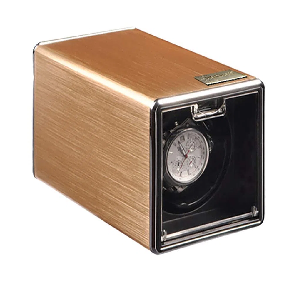 Enrollador de Reloj automático, Estuche enrollador automático de un Solo Reloj para 1 Reloj con Motor silencioso Caja de exhibición de Almacenamiento de Relojes giratorios (5) (3)