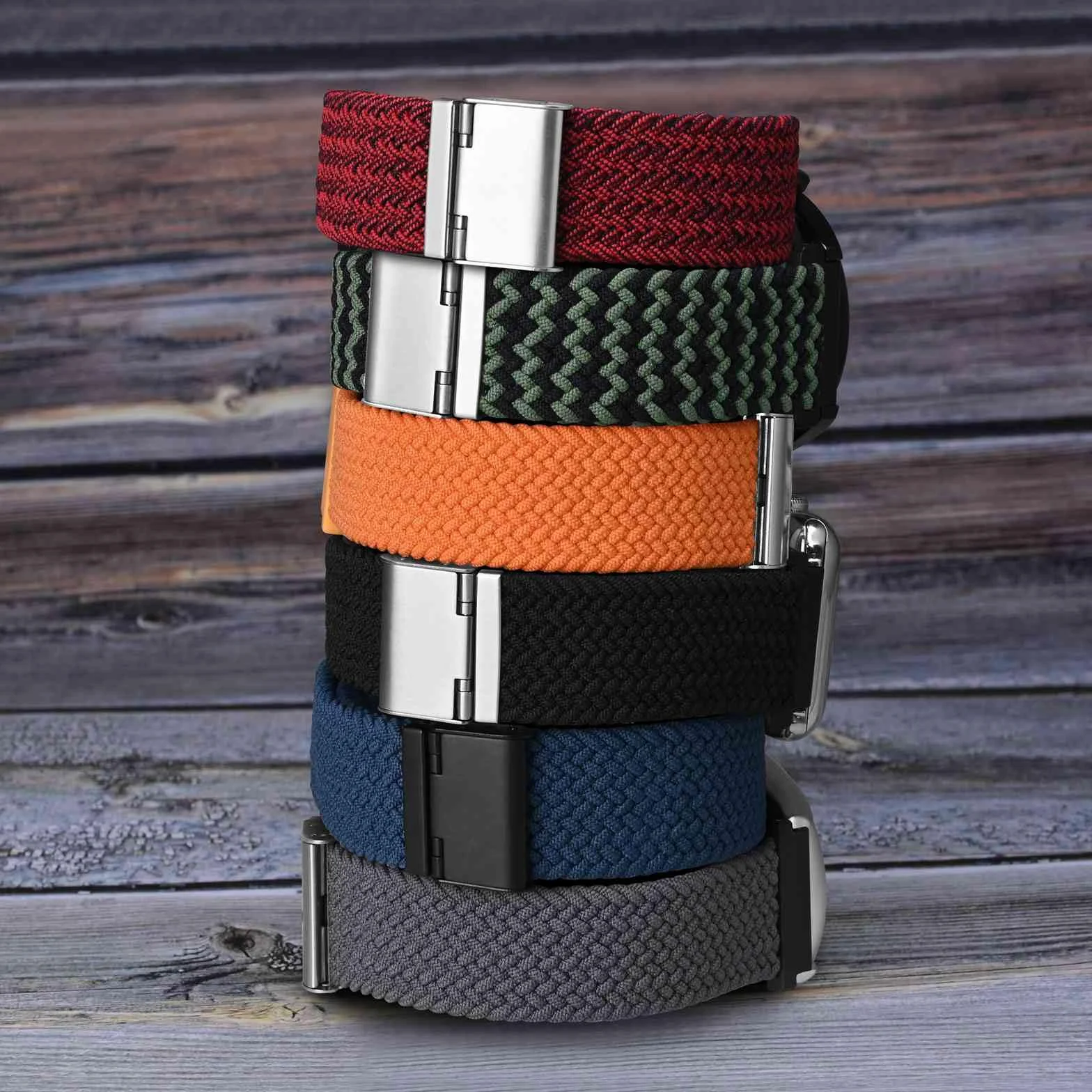 WOCCI Tejido Correas Reloj de Nailon para Hombre y Mujer, Hebilla Ajustable, Liberación Rápida, Trenzado Bandas Deportivas de Repuesto 18mm 19mm 20mm 21mm 22mm