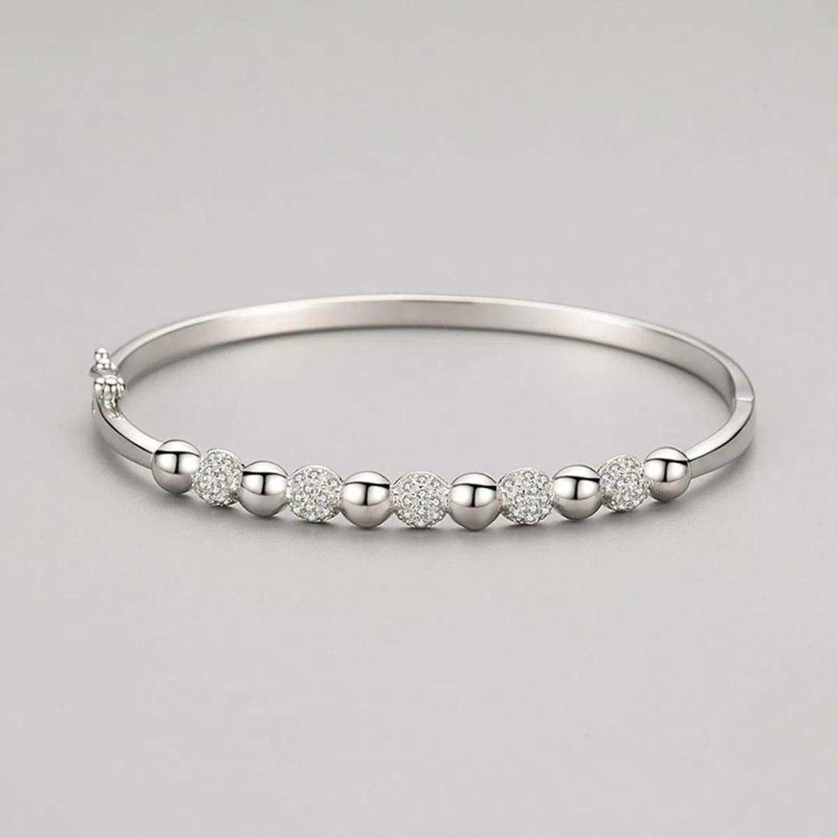 Pulsera para mujer, pulsera vintage con cuentas de moissanita, oro blanco, regalos únicos para amigas y mujeres