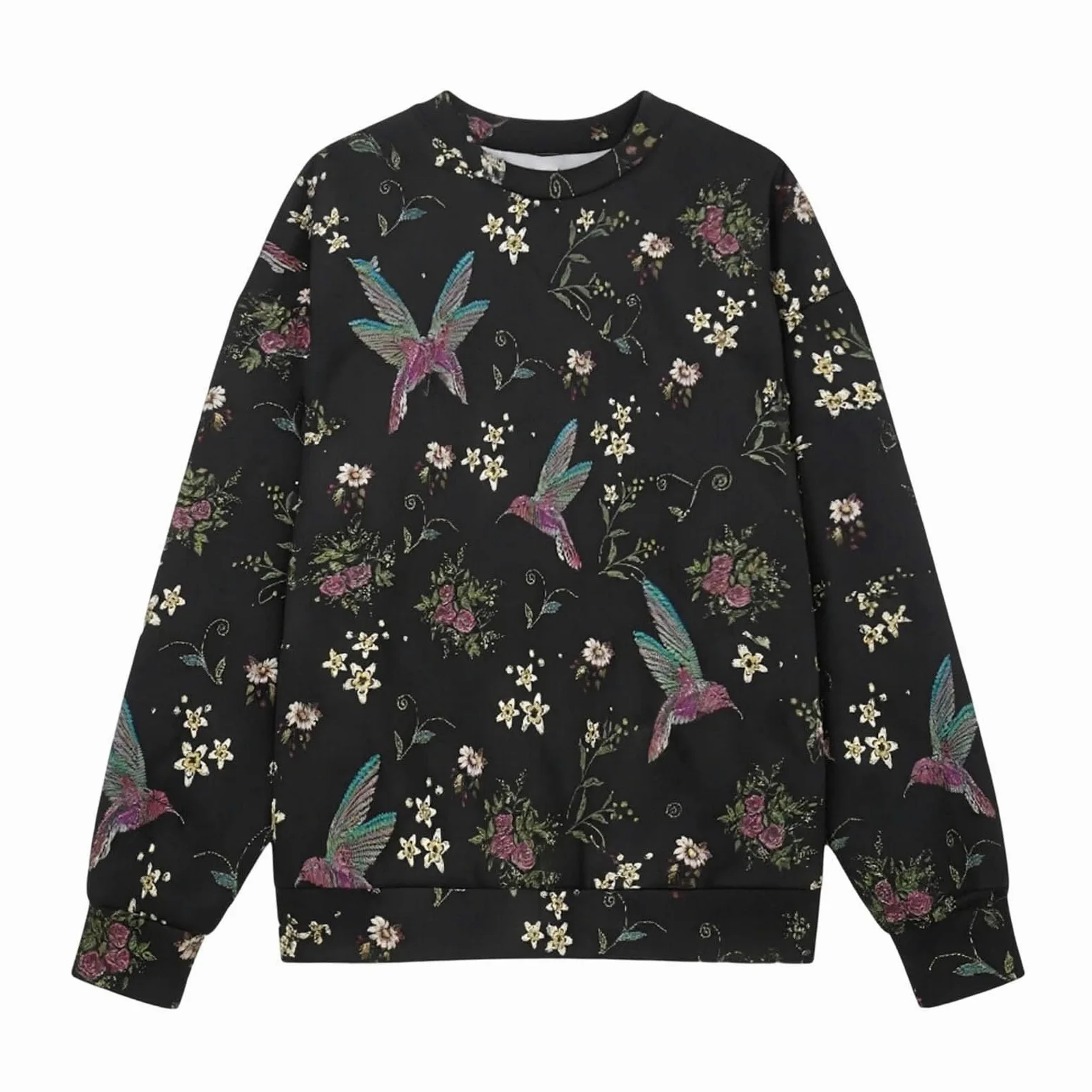 Sudadera de Cuello con Estampado Extragrande y Corte Relajado – Sudadera sin Capucha con Estampado gráfico para Uso Diario Informal, Mujer, con Bolsillo Canguro, Oversize