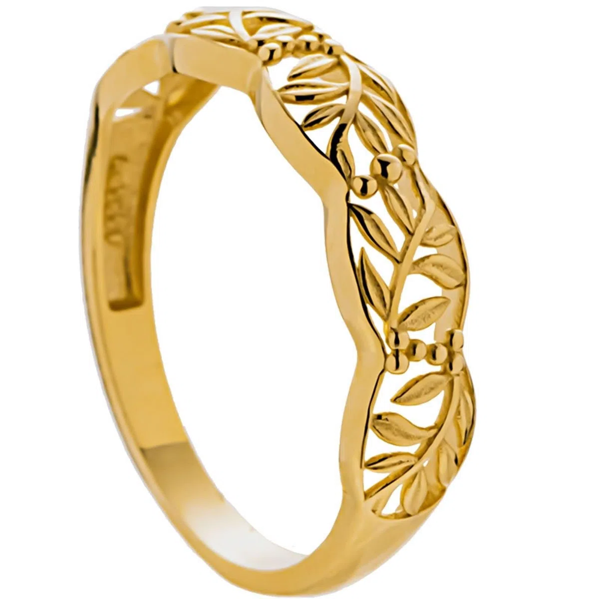 Wycian Anillo Dorado Anillo Oro 14K Hoja Hueca Tamaño 8 Moda Para Lesbian Aniversario Joyas Actualización 3.0