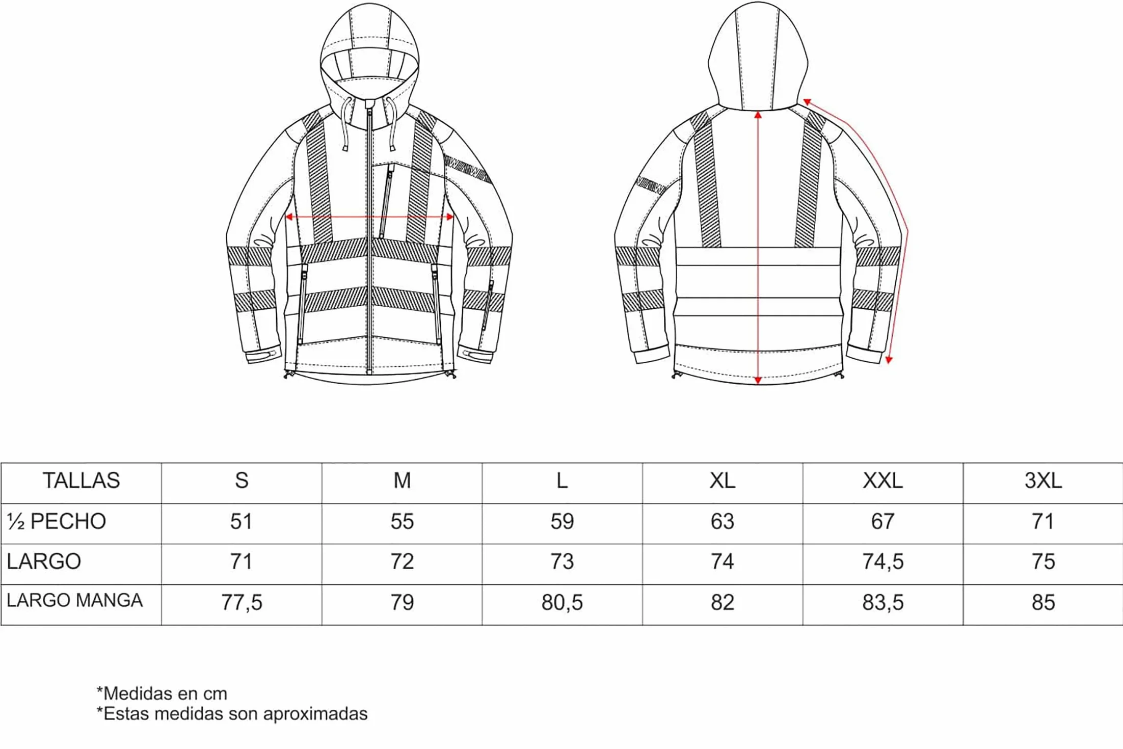 WORKTEAM Chaqueta Softshell de ALTA VISIBILIDAD, Cintas Reflectantes Discontinua, Capucha, Cortavientos, Repelente Agua, Membrana Transpirable y Alta Capacidad Térmica. Unisex