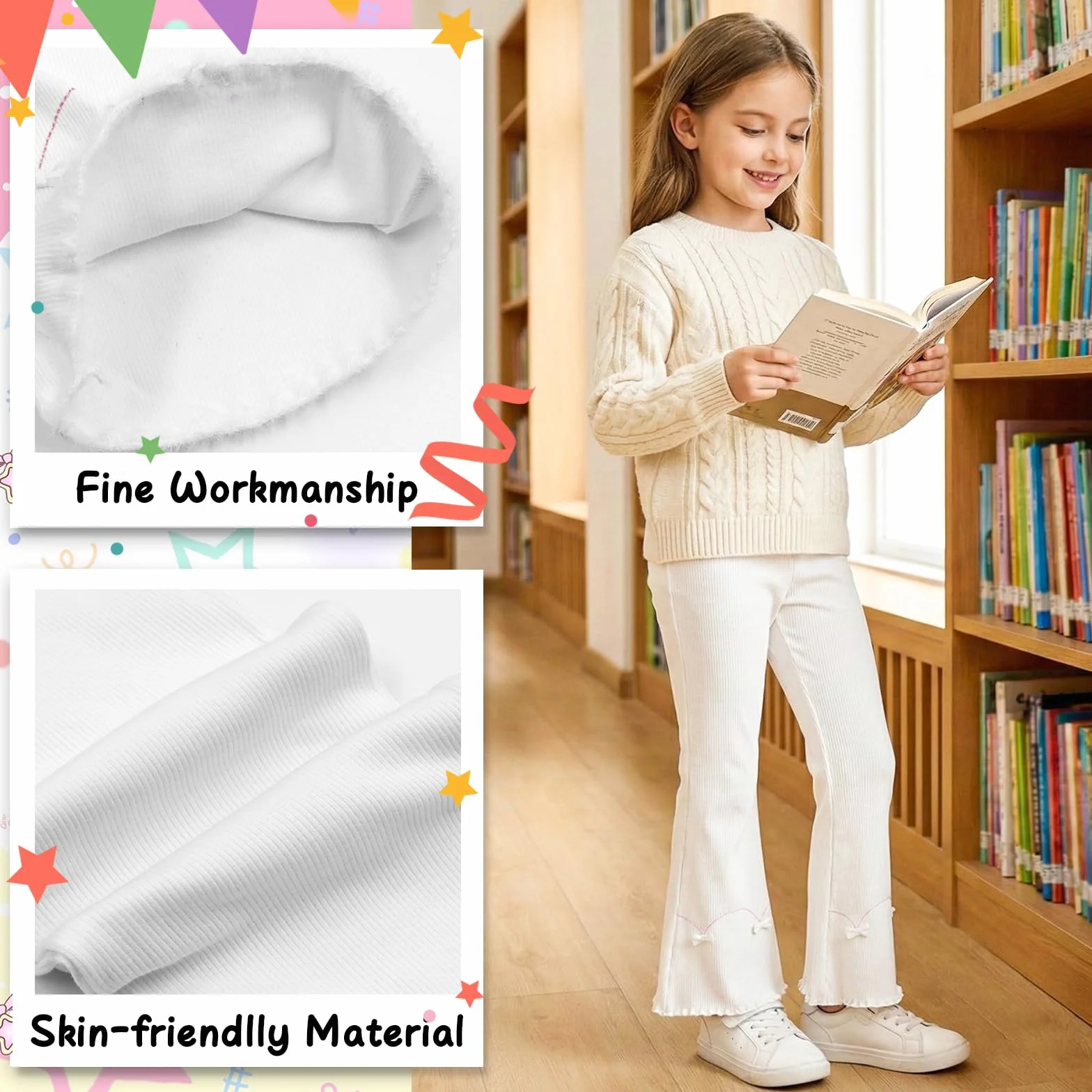 Leggings Acampanados para Niñas Algodón Bootcut Elásticos Pantalones Acampanados Largos Campana Pantalón Cintura Alta Mallas Yoga Ocio Correr Primavera Otoño para Infantiles 3-11 años