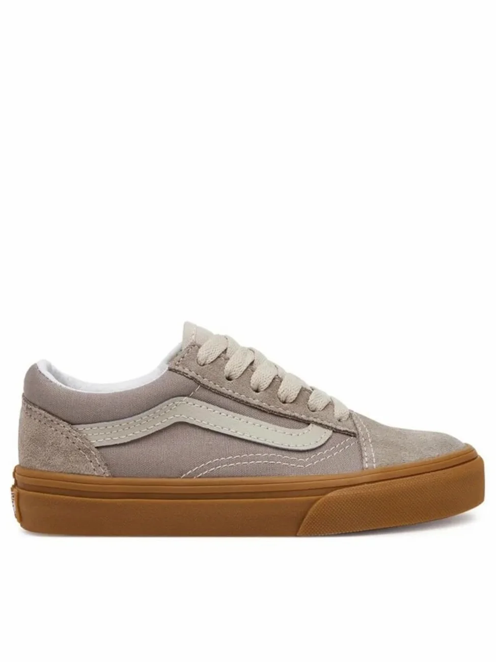 Zapatillas Deportivas para niños Old Skool, Suela de Goma Marrón, Gamuza y Lona Gris, Cordones Beige (Gris, Sistema Tallas Calzado EU, Niño (2-5 años), Números, Mediano, 32)
