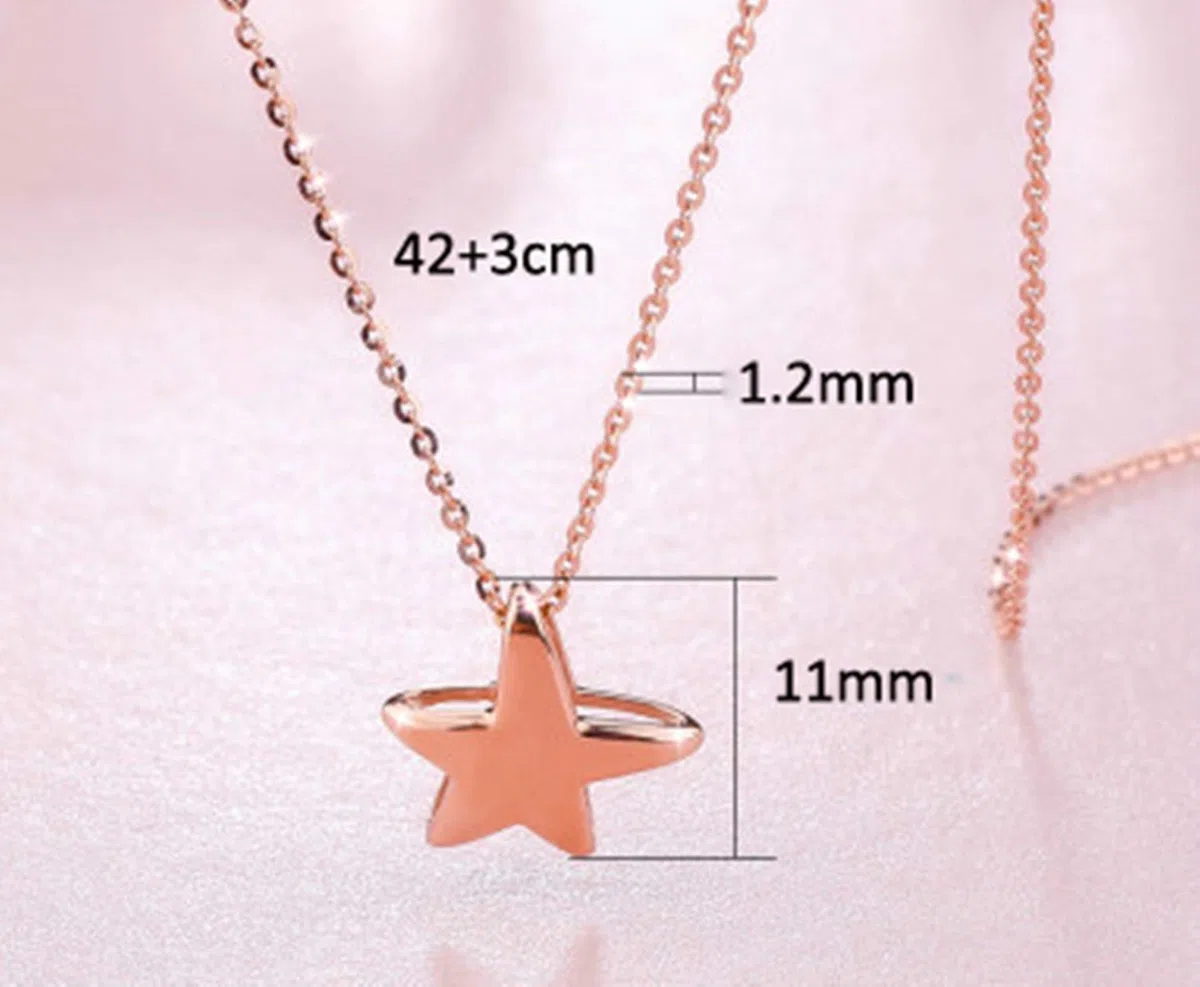 Collar de Oro Rosa de 18 Quilates para Mujer, Collar de Boda con Estrella de mar para Novias, 18 Pulgadas