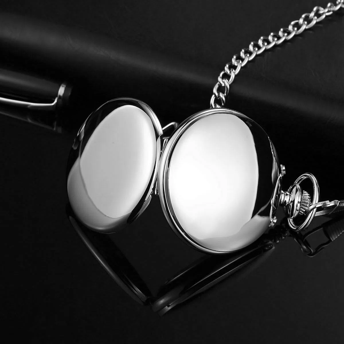 BOSHIYA Relojes de bolsillo de cuarzo suave para hombre, multifuncional, cronógrafo, clásico, vintage, reloj de bolsillo con cadena, Navidad, graduación, cumpleaños, regalo del día del padre