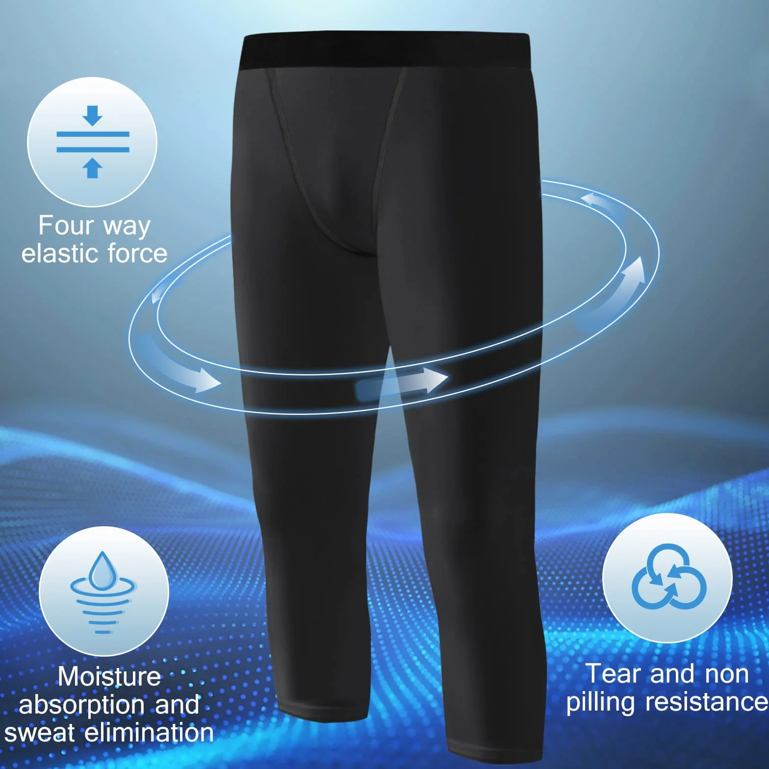 Legginsy kompresyjne dla dzieci 3/4 Sportowe Capris do biegania treningowe