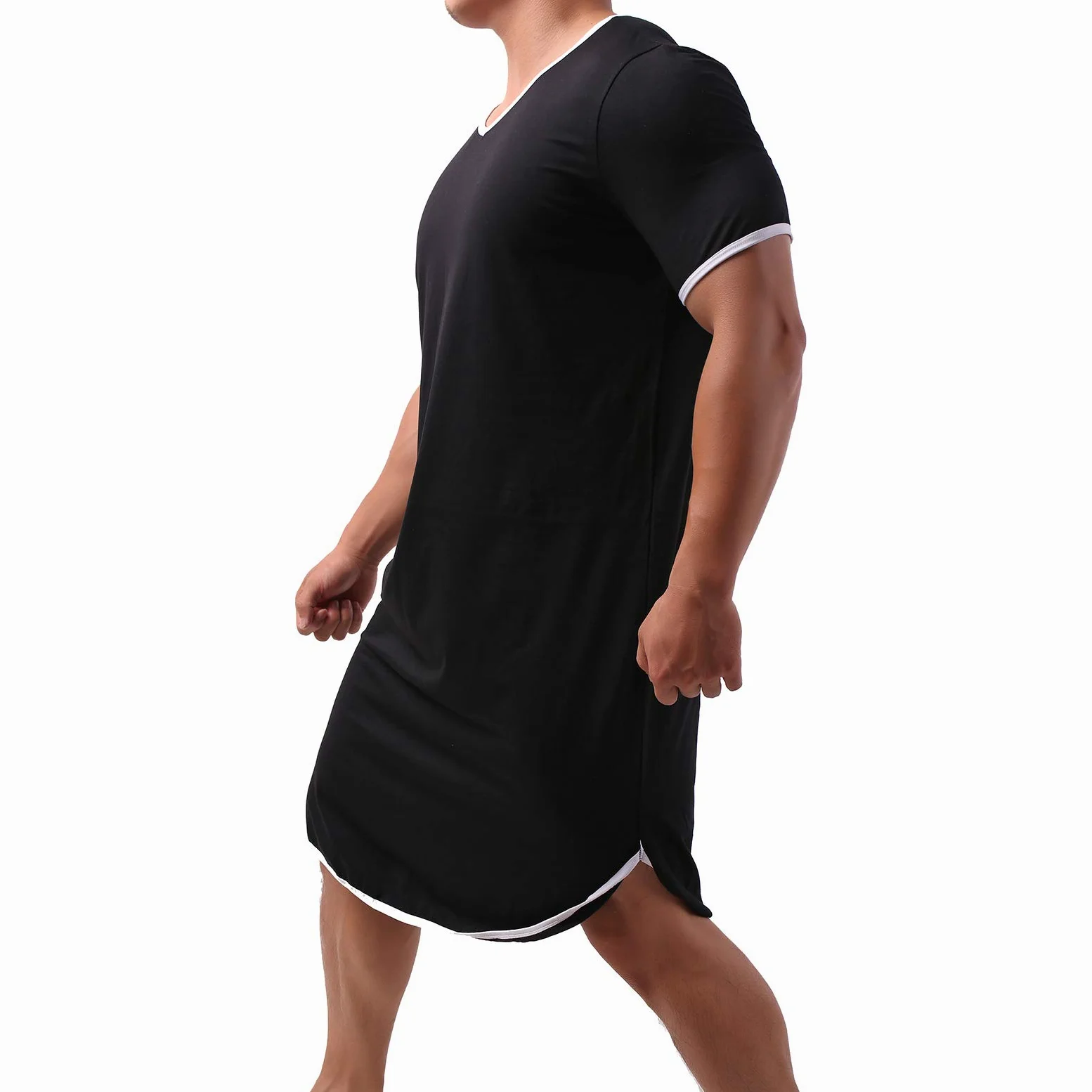 Camisón de algodón para hombre, ropa de dormir cómoda, ropa de dormir suelta, batas de pijama