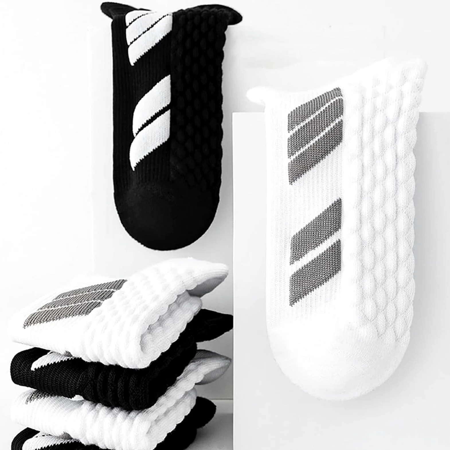 Upliftjoys - Calcetines deportivos unisex de corte bajo, transpirables, absorben el sudor, antideslizantes, gruesos, para correr y entrenar