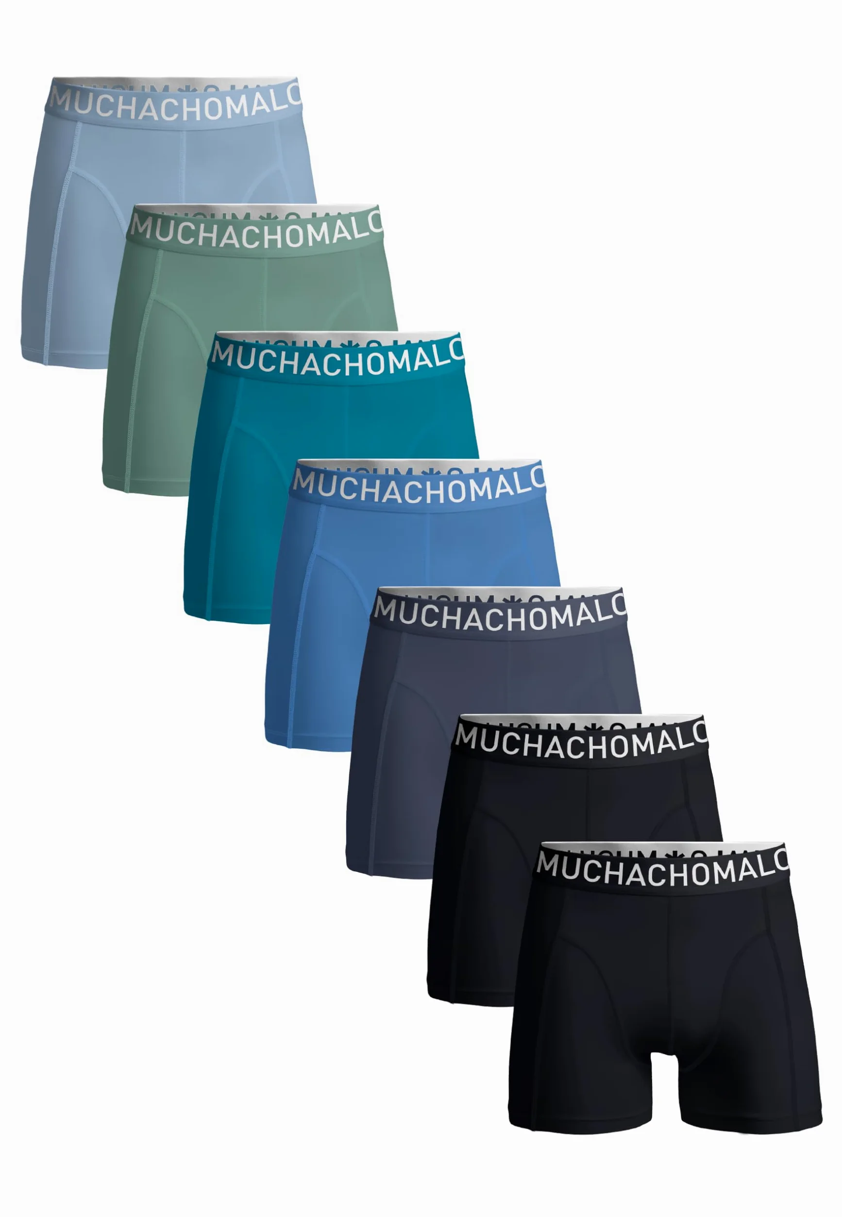 Muchachomalo Calzoncillos para Hombre, Ropa Interior Lisa de Algodón para Hombre, Pack de 7 Unidades, Bóxers Lisos de Corte Clásico con Cintura Elástica