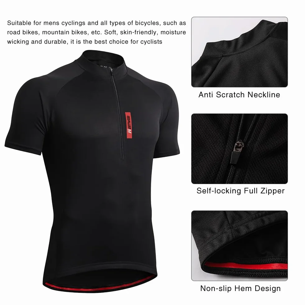 FEIXIANG Maillot Ciclismo Hombre Manga Corta Bicicleta Verano Ciclistas Cycling