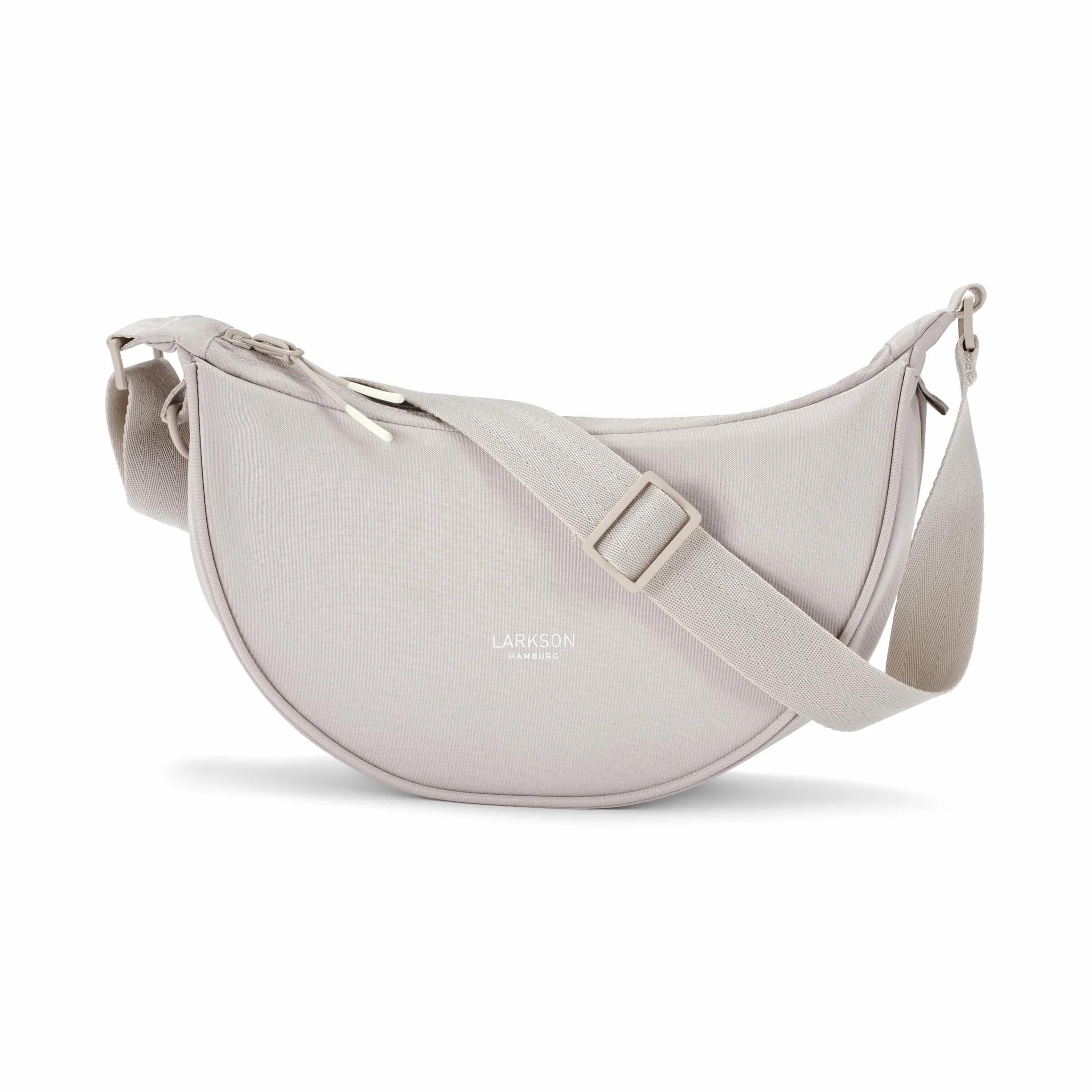 LARKSON Bolso Bandolera Mujer Beige - Solveig Small - Bolso Riñonera de Media Luna - Bolsa de Ocio de Moda para Viajes, Trabajo - Compartimentos Grandes - Correa Ajustable