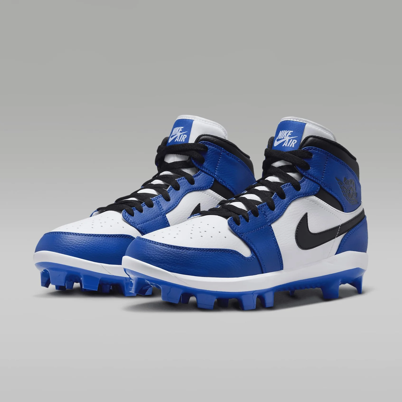Jordan 1 Retro MCS - Tacos de béisbol para hombre (AV5354-411, Game Royal/Blanco/Negro)