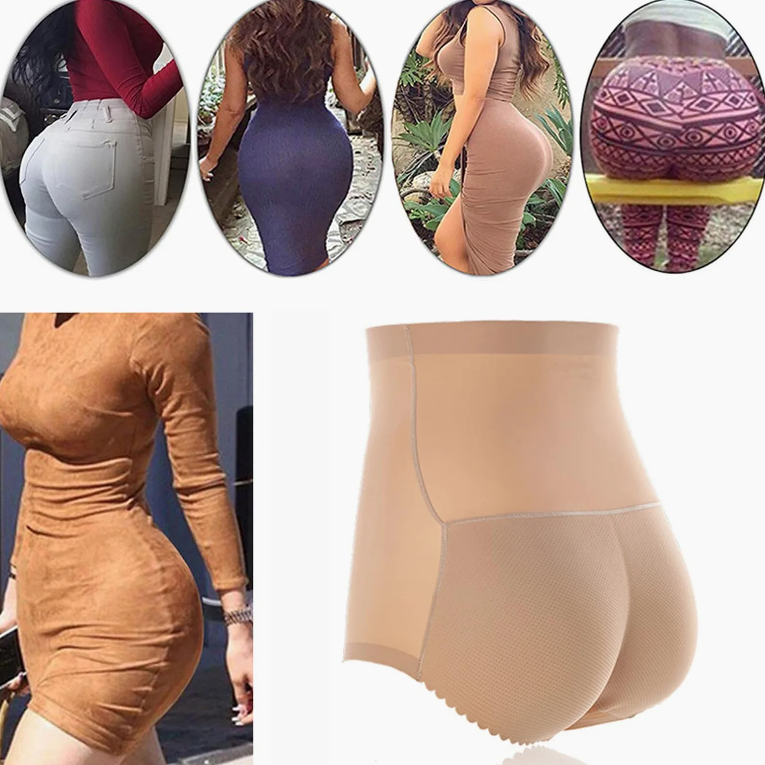 Ropa Interior de Mujer, lencería Adelgazante, Control de Barriga, Moldeador de Cuerpo, Culo Falso, Levantador de glúteos, Bragas Acolchadas de Esponja para Mujer