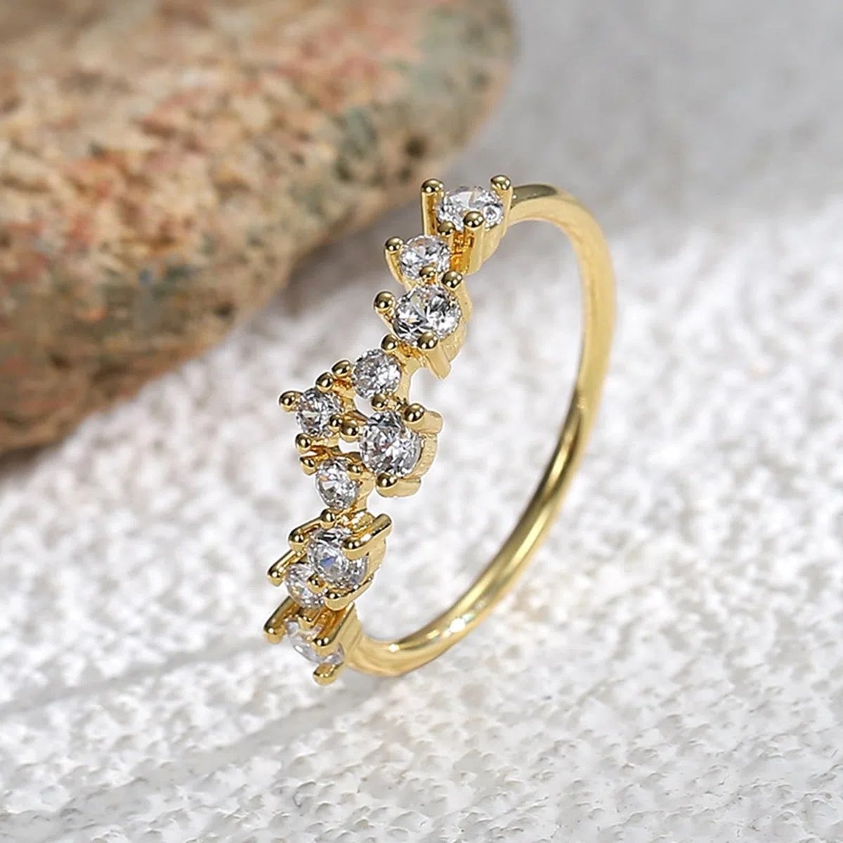 Anillos para mujer, bisutería Moissanite, anillo para mujer, oro 9 K, Au375/Au585/Au750, con moissanitas, talla 45 (14,3), clásico para tía día de la madre, personalizado