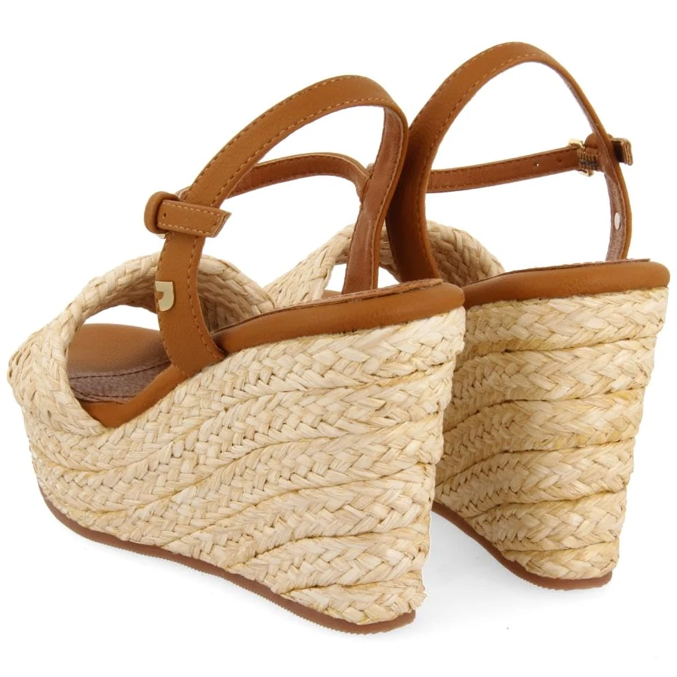 SANDALIAS DE RAFIA COLOR NATURAL CON CUÑA Y PLATAFORMA PARA MUJER ALLKAJ