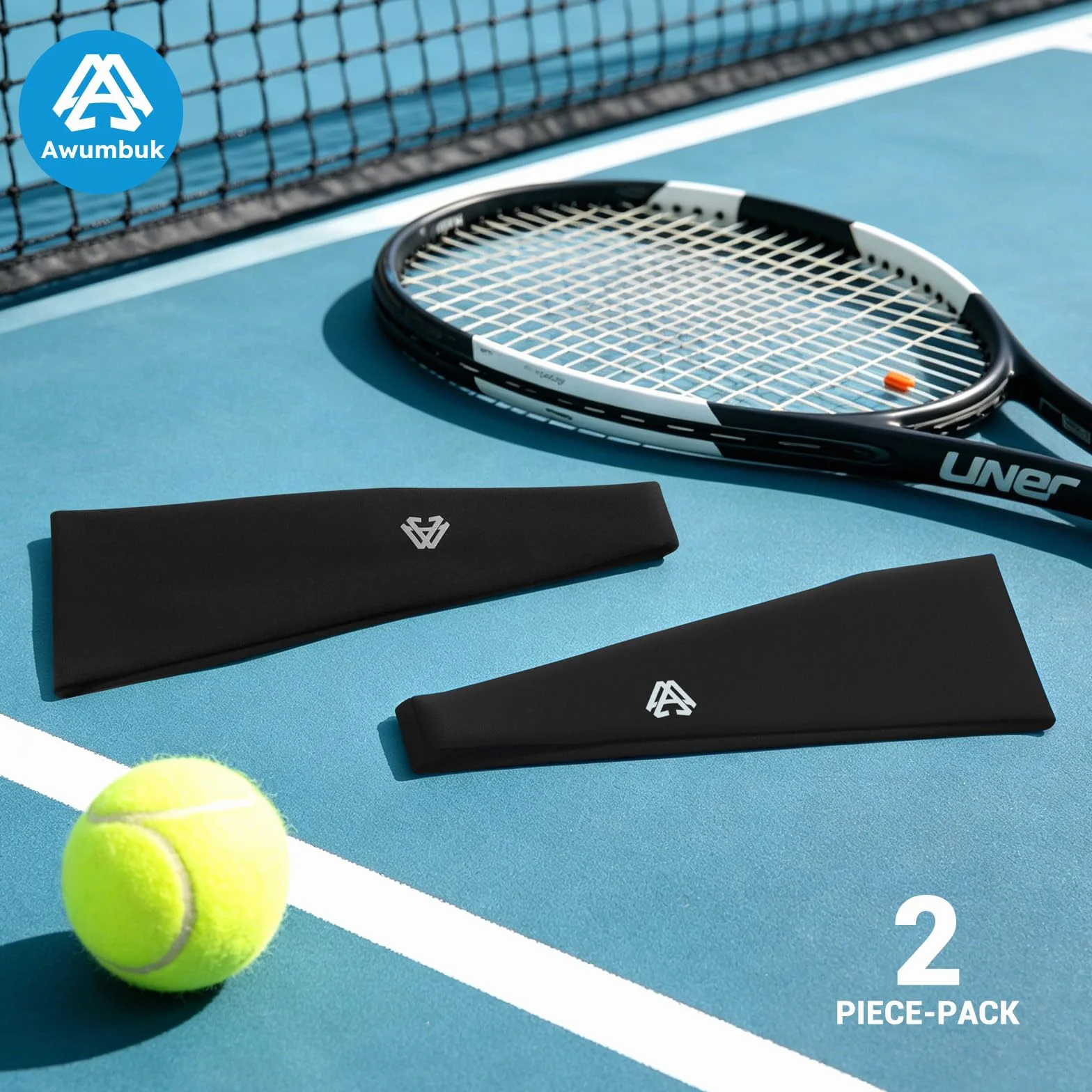 Diadema Deportiva para Hombre y Mujer, Elástica y Transpirable, Resistente al Sudor, 2 Unidades