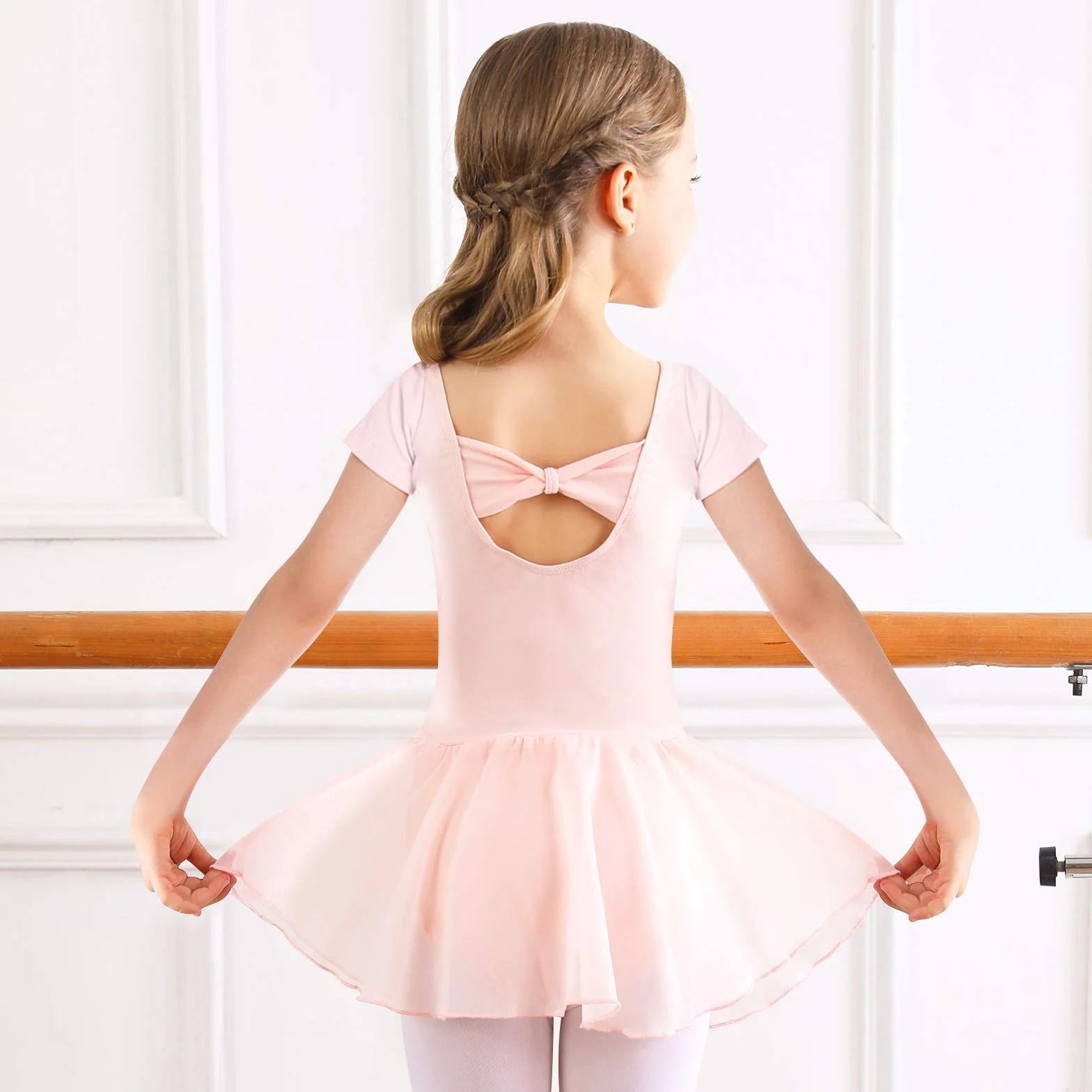 Bezioner Vestido de Ballet Maillot de Danza Manga Larga Gimnasia Leotardo Algodón Body Clásico para Niña