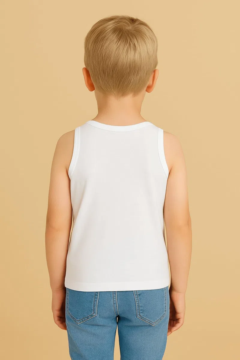 LADY·C Camiseta de tirantes ligera y ajustada para niño, 3 unidades, algodón elástico, tejido de alta calidad