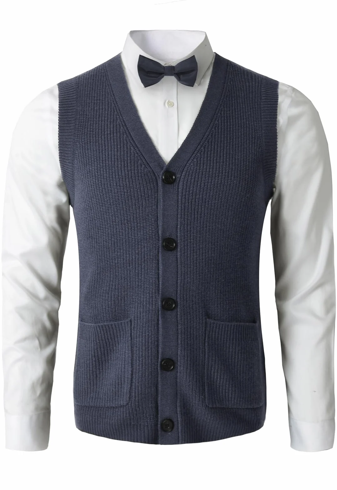 Suéter Masculino Chaleco Cuello V sin Mangas Ropa Masculina