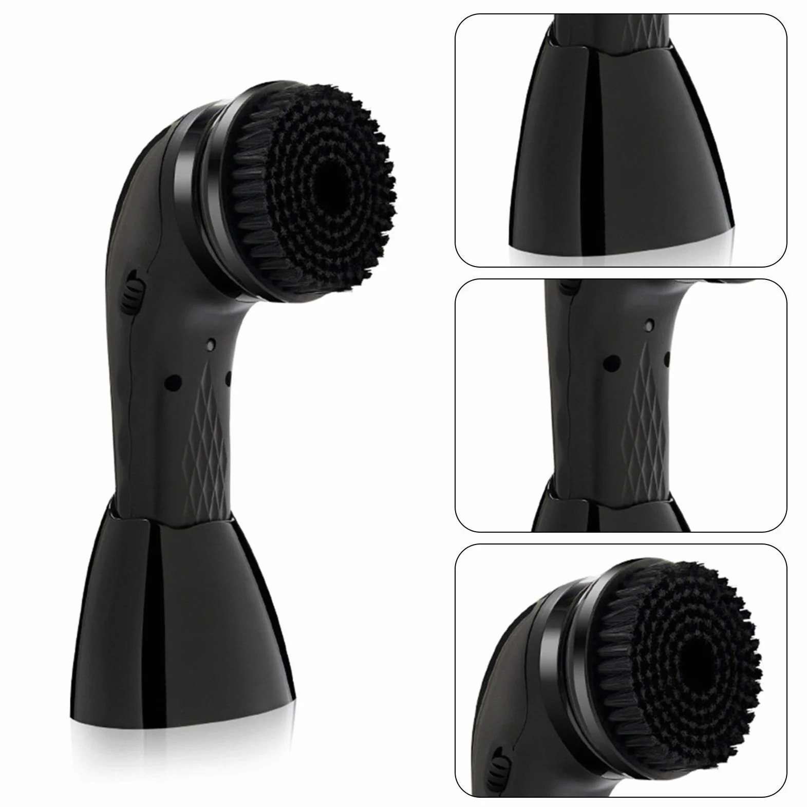 Limpiador de zapatos eléctrico - Kit de pulido de zapatos con cepillo de | limpieza multifuncional Juego de cepillos para zapatos automático | Kit de cuidado de la piel portátil inalámbrico, Negro