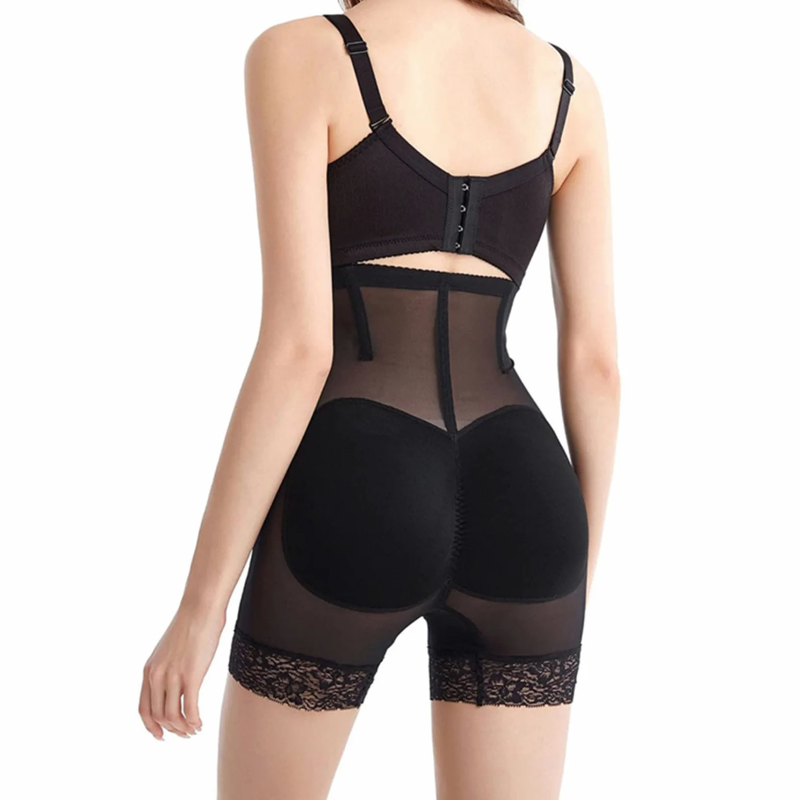 Bragas levantadoras de glúteos sin Costuras, Ropa Moldeadora Acolchada para Mujeres, Cintura Alta, Control de Barriga, moldeadores de Cuerpo, Dobladillo de Encaje, glúteos Falsos