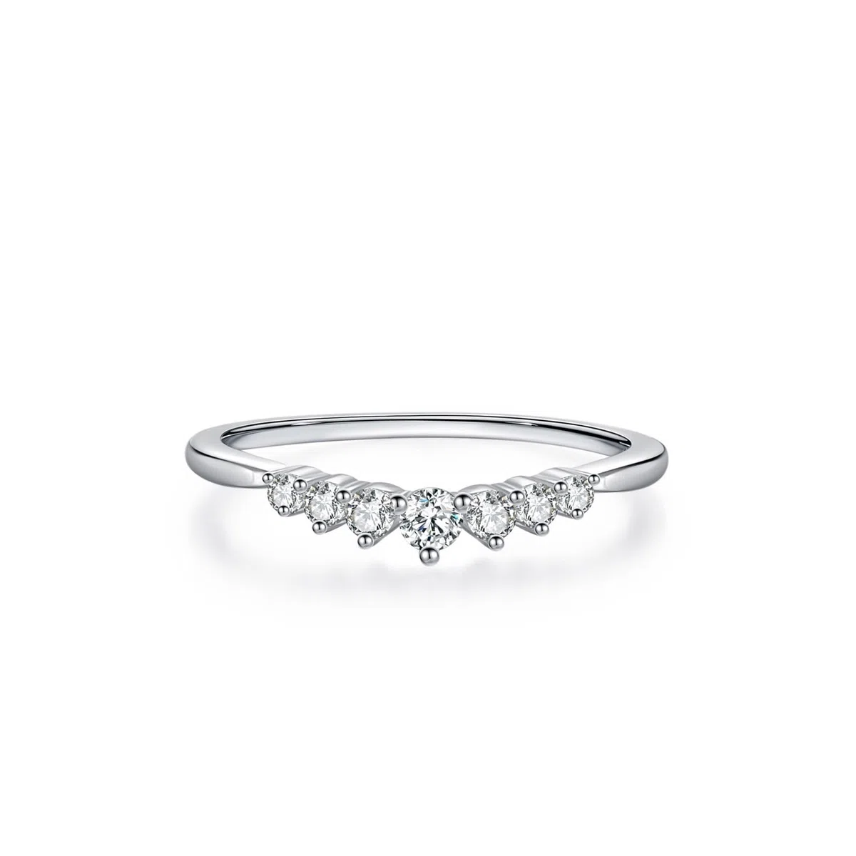 KnSam Anillo de oro blanco de 9 K/14 K/18 K, oro auténtico, anillo apilable clásico de 3 garras con diamante, alianzas de boda blanco y oro Au 375/585/750, talla 47-65