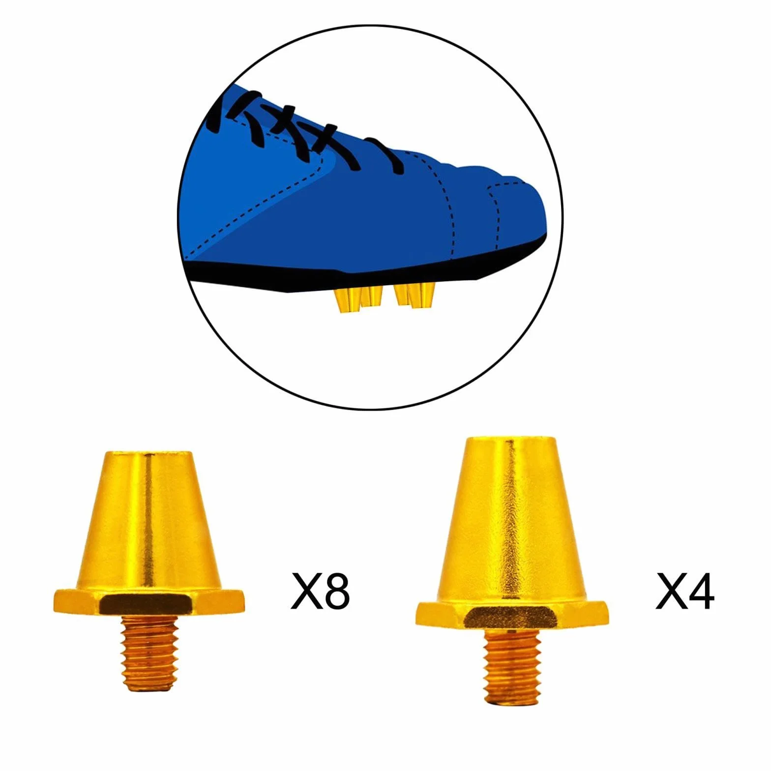12x tacos de fútbol de repuesto, clavos para botas de fútbol, tacos profesionales de 13mm y 16mm para césped, zapatos de Rugby, tacos de fútbol para
