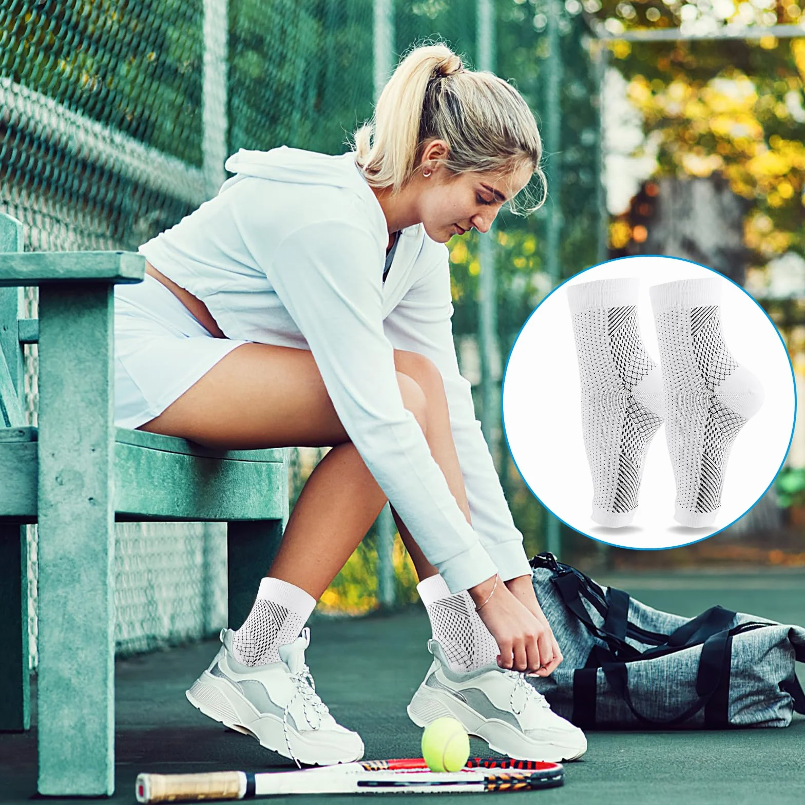 Calcetines de Compresión Ortopédicos para Mujer y Hombre, Fascitis Plantar y Neuropáticos
