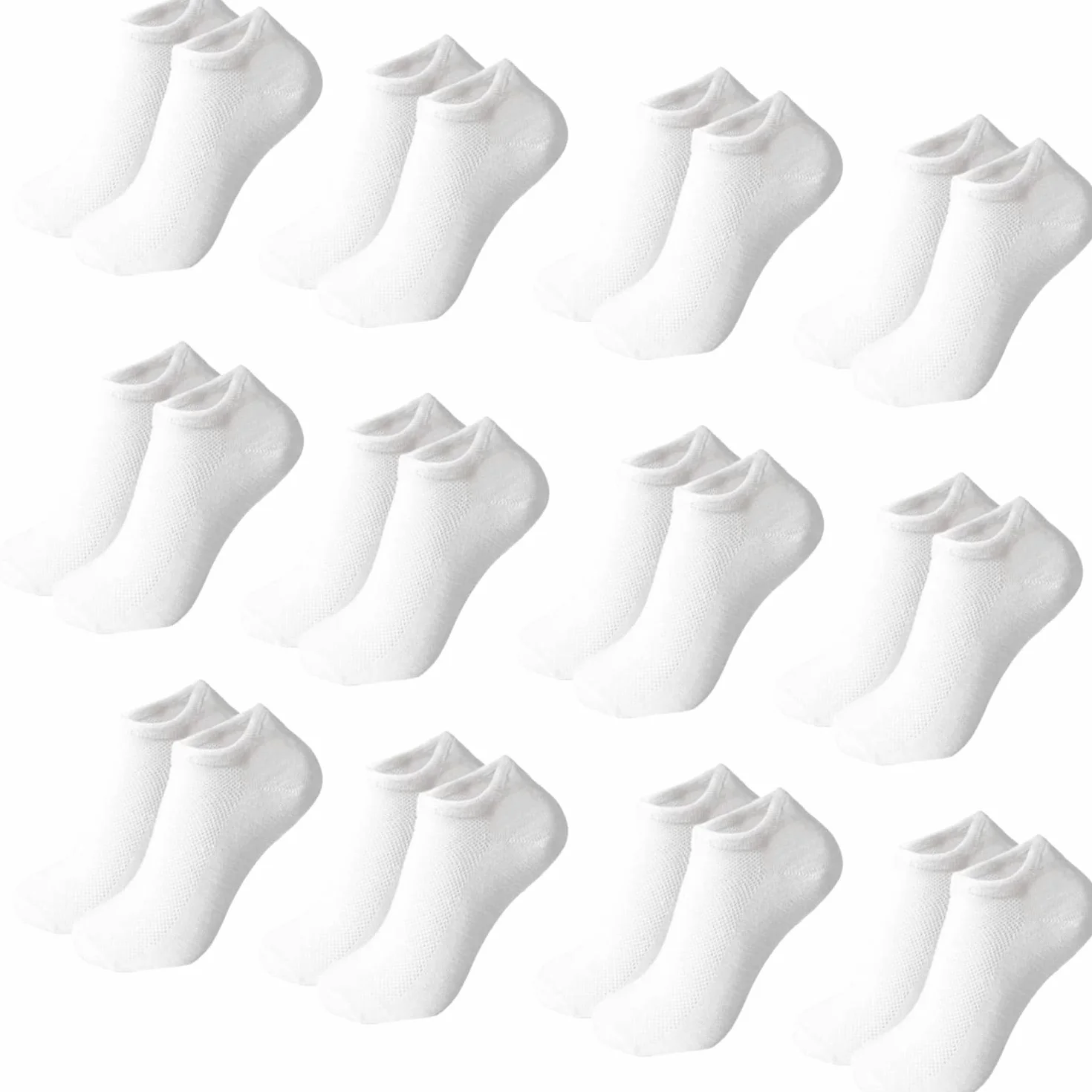 12 Pares - Calcetines tobilleros niña - Calcetines tobillero niño - Blancos