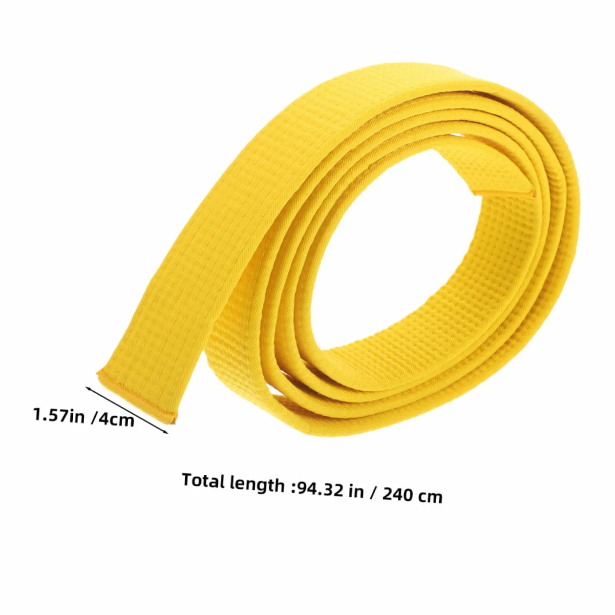 Cinturón de Karate de Algodón Amarillo para Taekwondo, Paquete de 2 Piezas