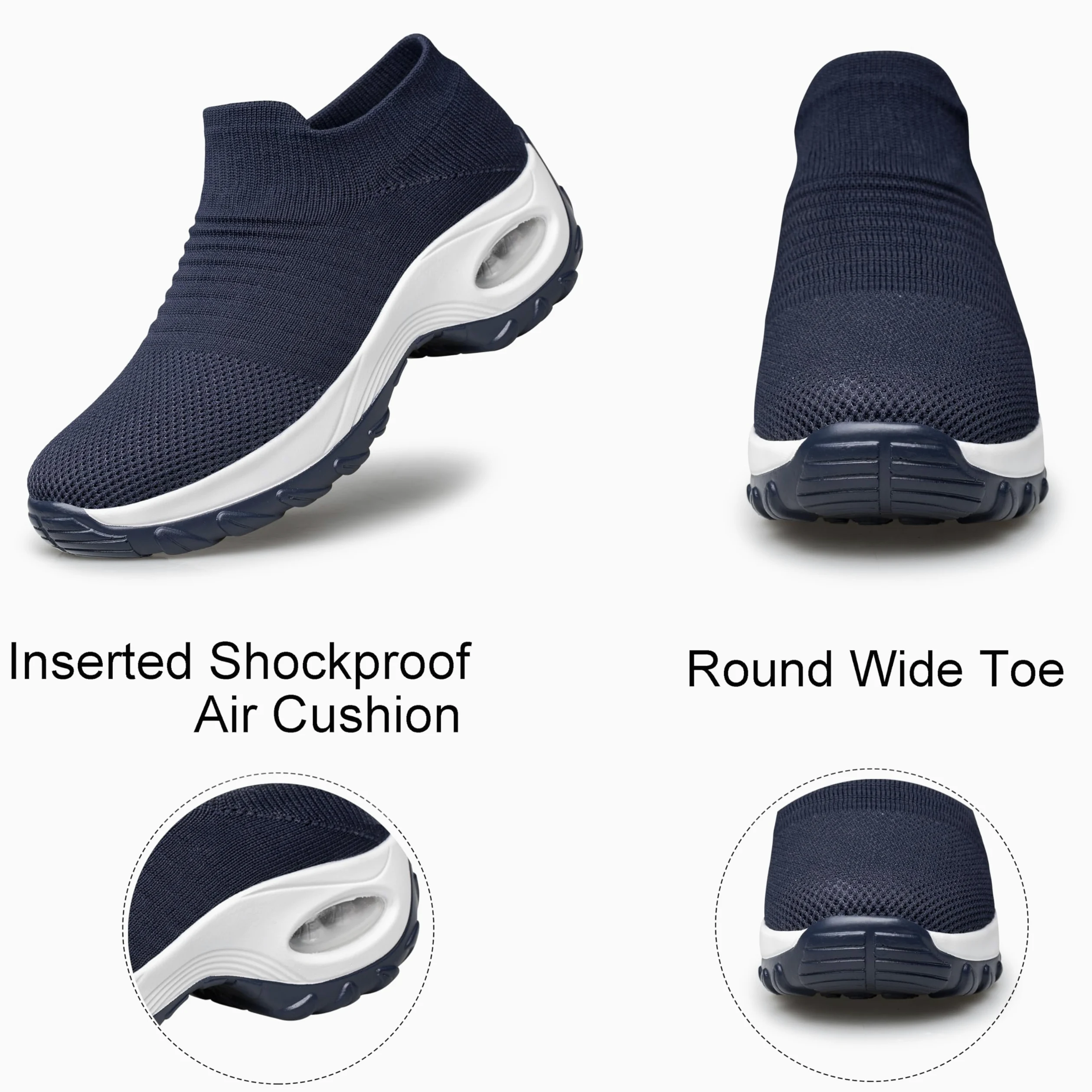 Raoendis Zapatillas deportivas para mujer para caminar, de malla, ligeras, cómodas, ortopédicas, con cojín de aire