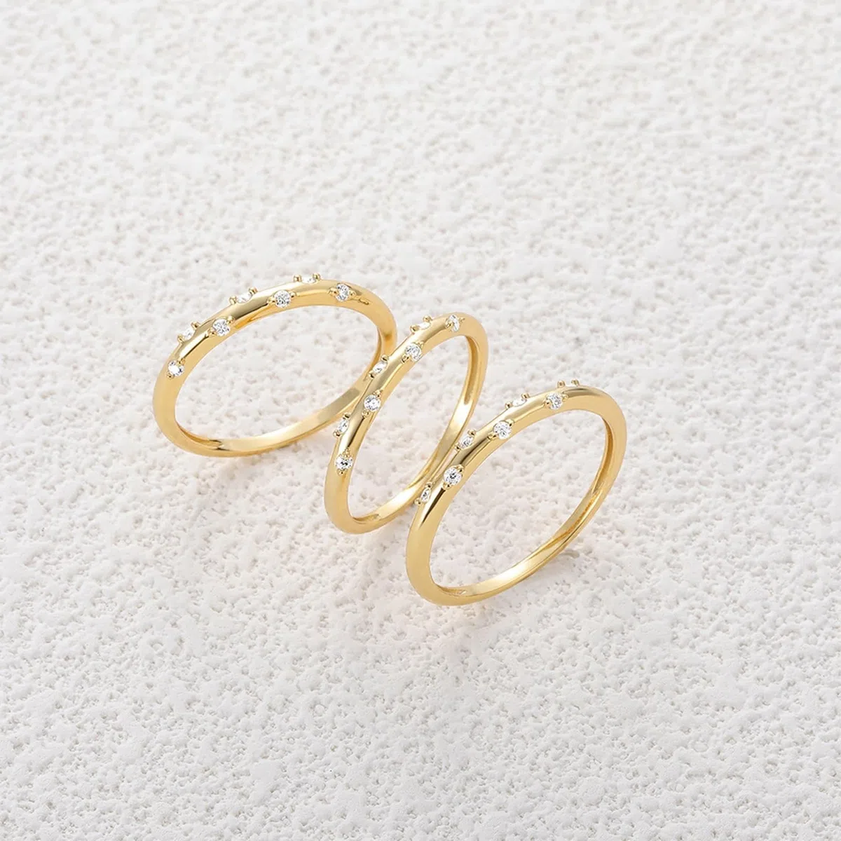 Anillo de boda de oro amarillo de 9 K/14 K, color blanco, para mujer