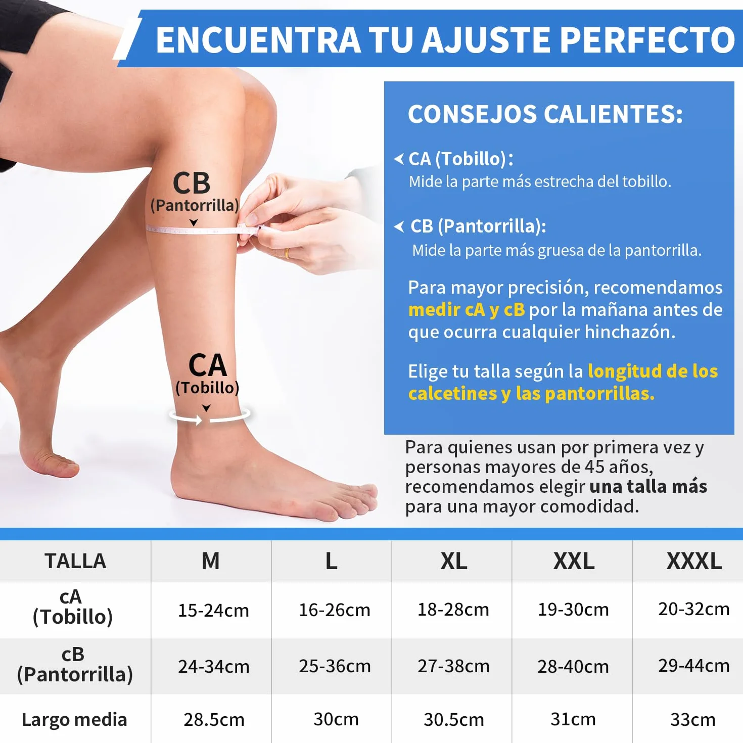 CAMBIVO Medias de Compresión 20-30 mmHg Clase 2, Calcetines Compresion para Varices, Circulacion Piernas