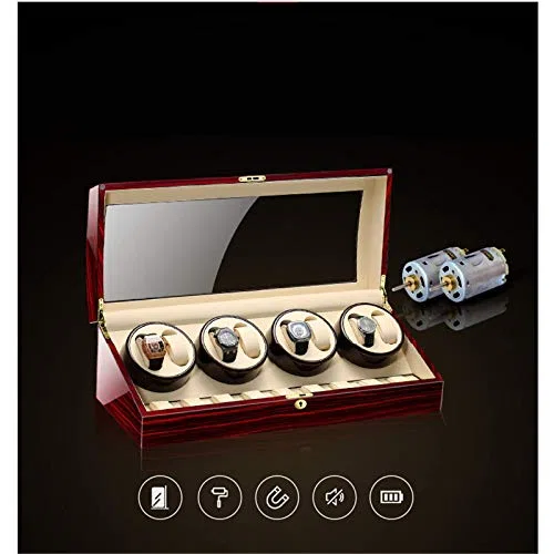 Agitador de relojes, enrollador de relojes automático, almohada flexible para relojes y cable USB, motor extremadamente silencioso, estuche para enrollador de relojes automático para hombre y mujer