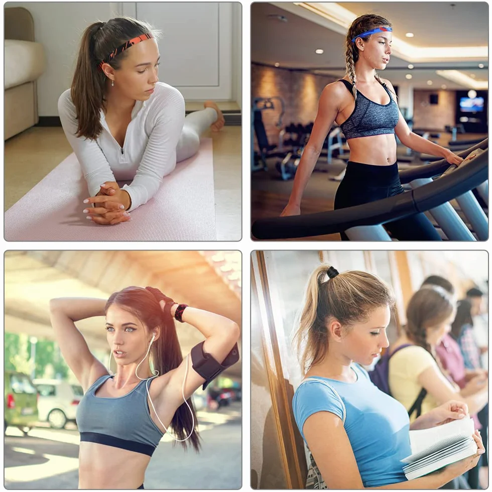 URAQT Diadema Deportiva Elástica Antideslizante, Cintas de Pelo de Silicona para Yoga, Fitness, Correr