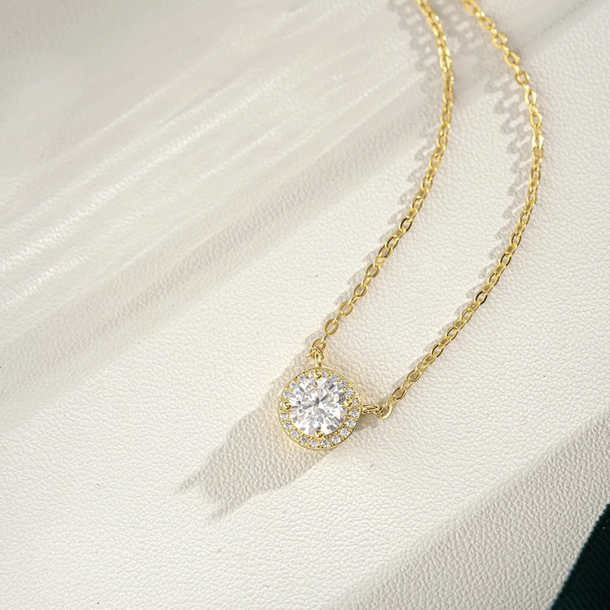 Collar de cadena para mujer, no se deslustra, collar femenino para mujer, moissanita