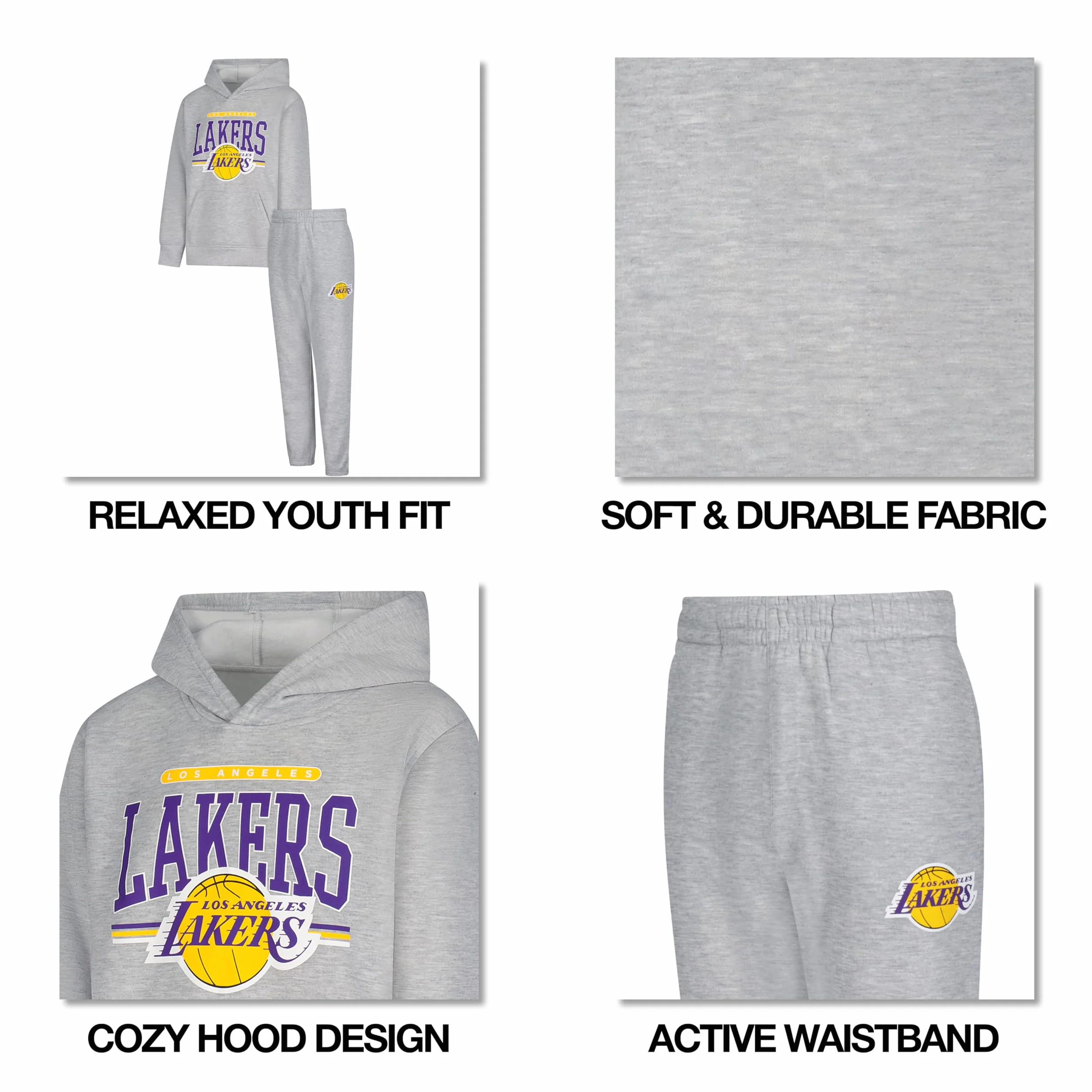 Ultra Game Nba Official Super Soft Hoodie Sweatshirt And Sweatpants Joggers Set Sudadera Niños (Pack de 1)