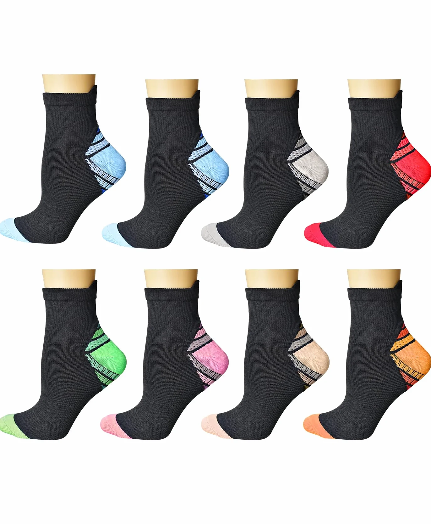 Calcetines de Compresión Tobilleros Hombre Mujer Fascitis Plantar Soporte Arco Deporte Trail Running Ciclismo Senderismo