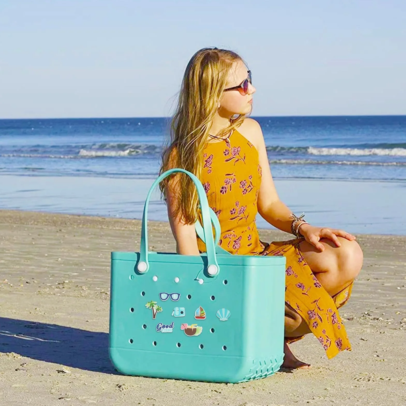 Adorno Para Bolsa Bogg | Accesorios Para Bolsas De Playa De Goma | Totes Inserciones Charm Beach Charm Accesorios | Favores De Fiesta En La Playa | Lindos Accesorios De Decoración De Bolsos De Playa