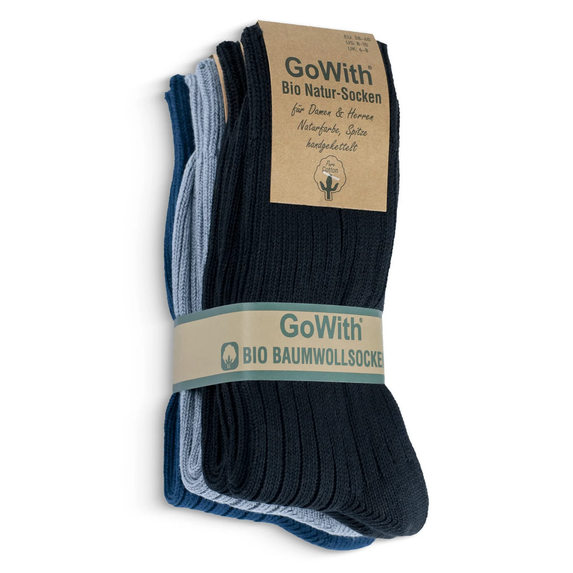 GoWith 4-5 pares de calcetines unisex naturales de 97% algodón, cómodos, acogedores, transpirables, sin costuras, casuales, para hombres y mujeres