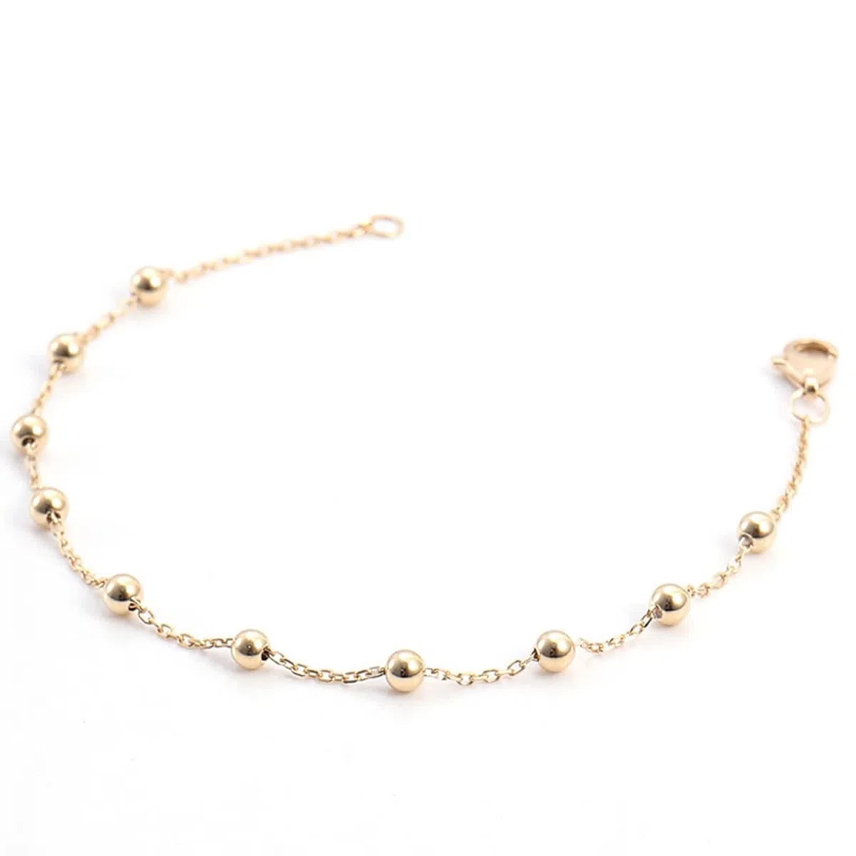 Pulseras para mujer de moda, pulsera de oro amarillo con cuentas para promesa de boda