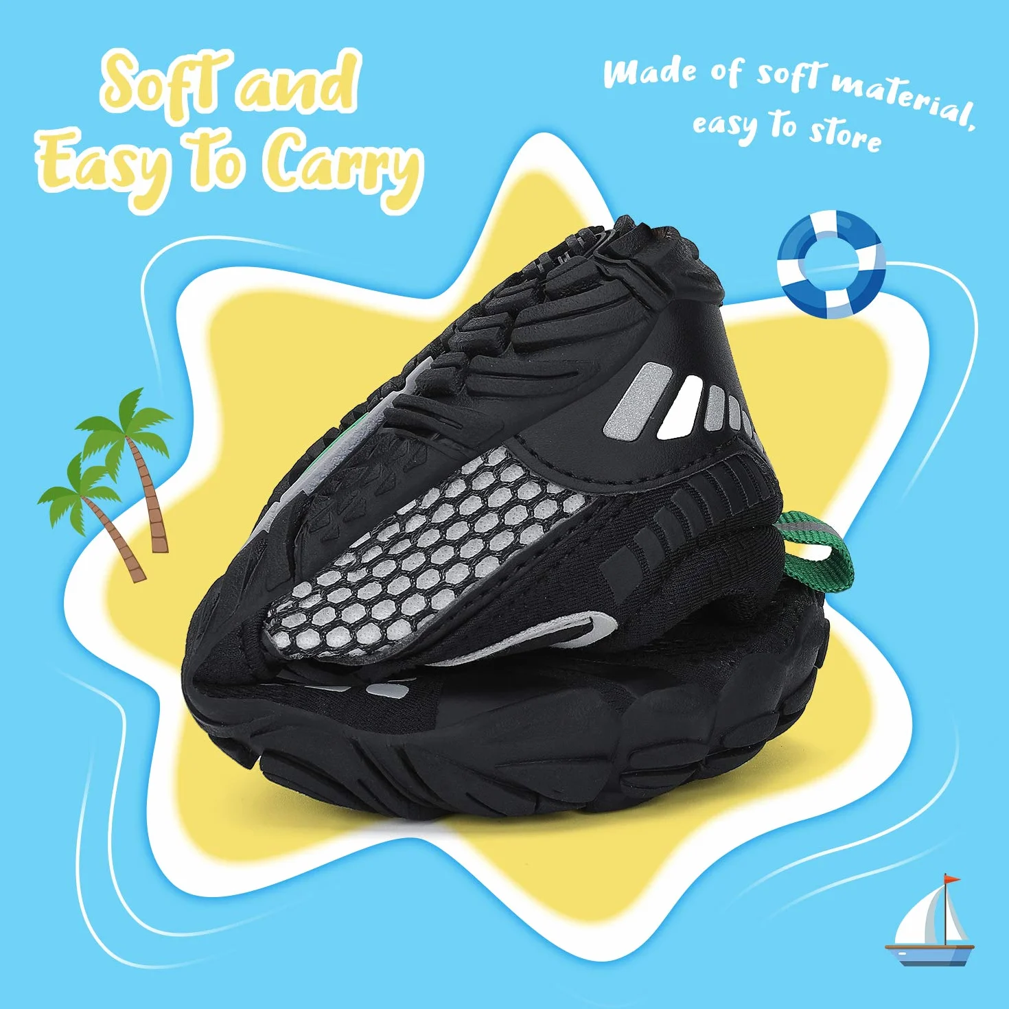 SAGUARO Zapatillas minimalistas Barefoot de secado rápido para niños, zapatillas de agua, 24-36 EU, negro y gris, 26 EU
