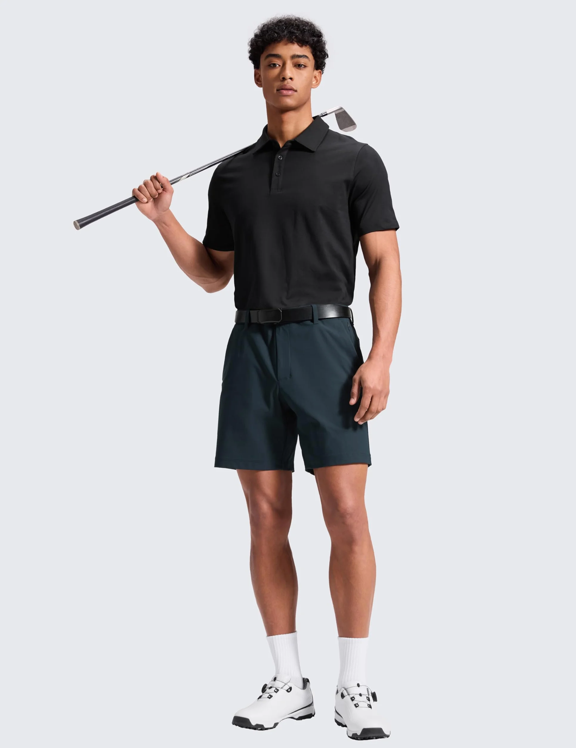 CRZ YOGA Pantalones Cortos de Golf para Hombre 7/9 Pulgadas Elásticos Ligeros